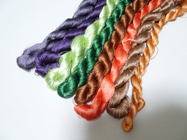 Japanese vintage silk thread 8sets embroidery 8468