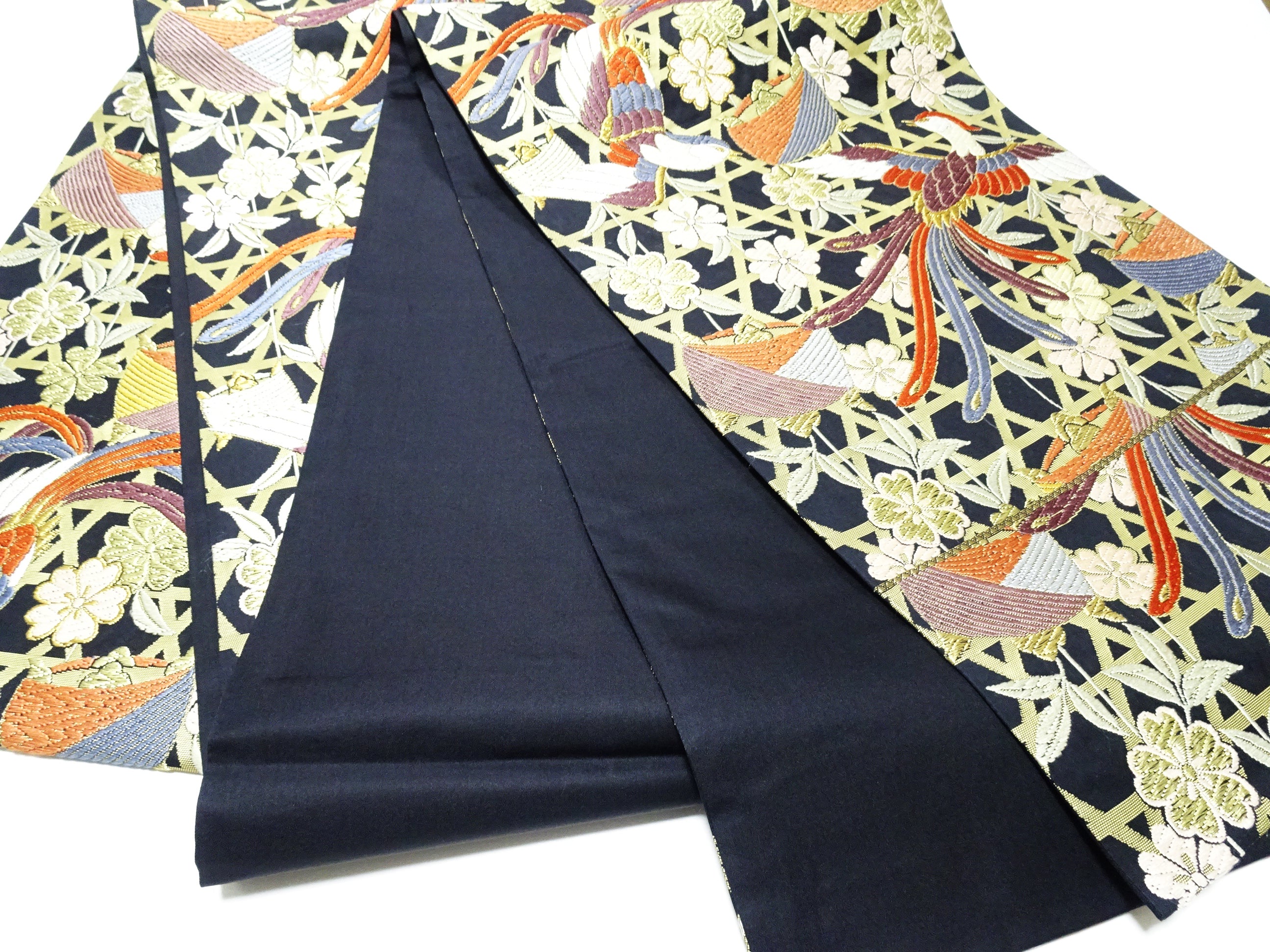 Japanese Kimono Silk Fukuro Karaori Woven cherry blossoms Pattern 12166
