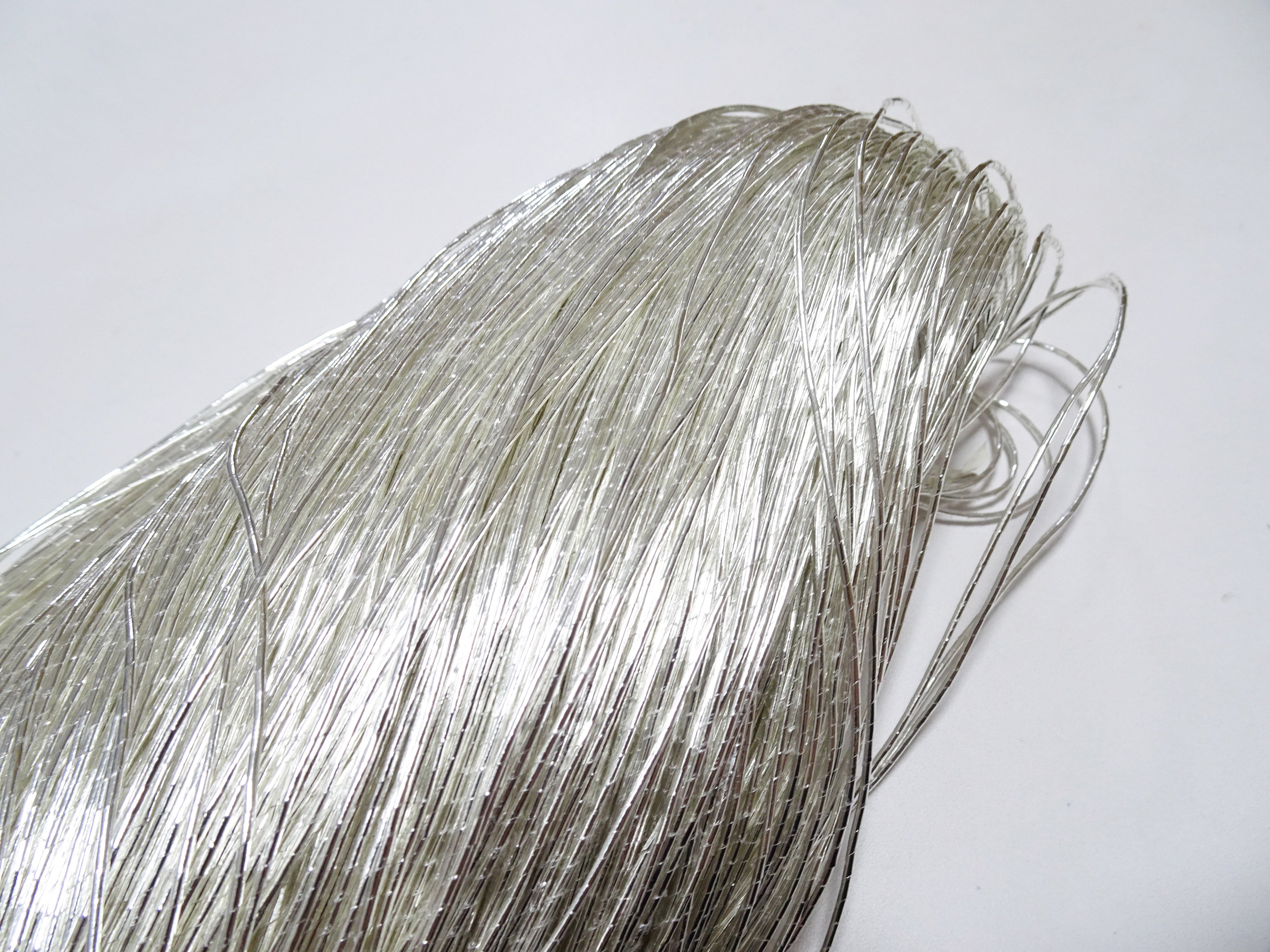 Japanese Vintage Real Silver Leaf Thread Kinkoma Embroidery S18 1.1mm