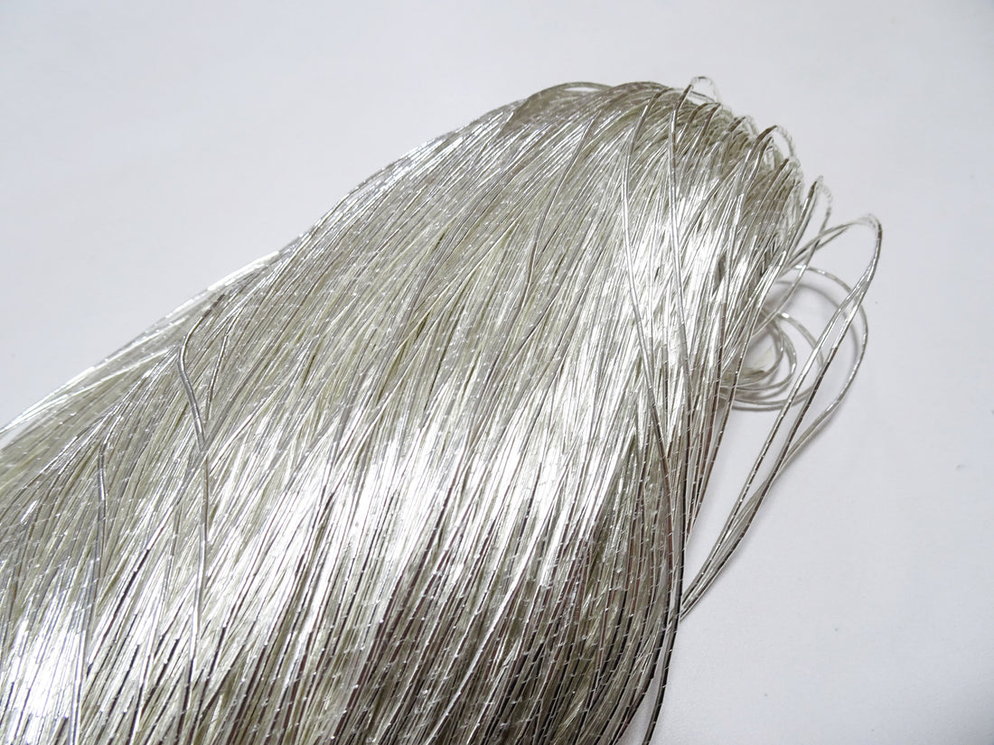 Japanese Vintage Real Silver Leaf Thread Kinkoma Embroidery S18 1.1mm