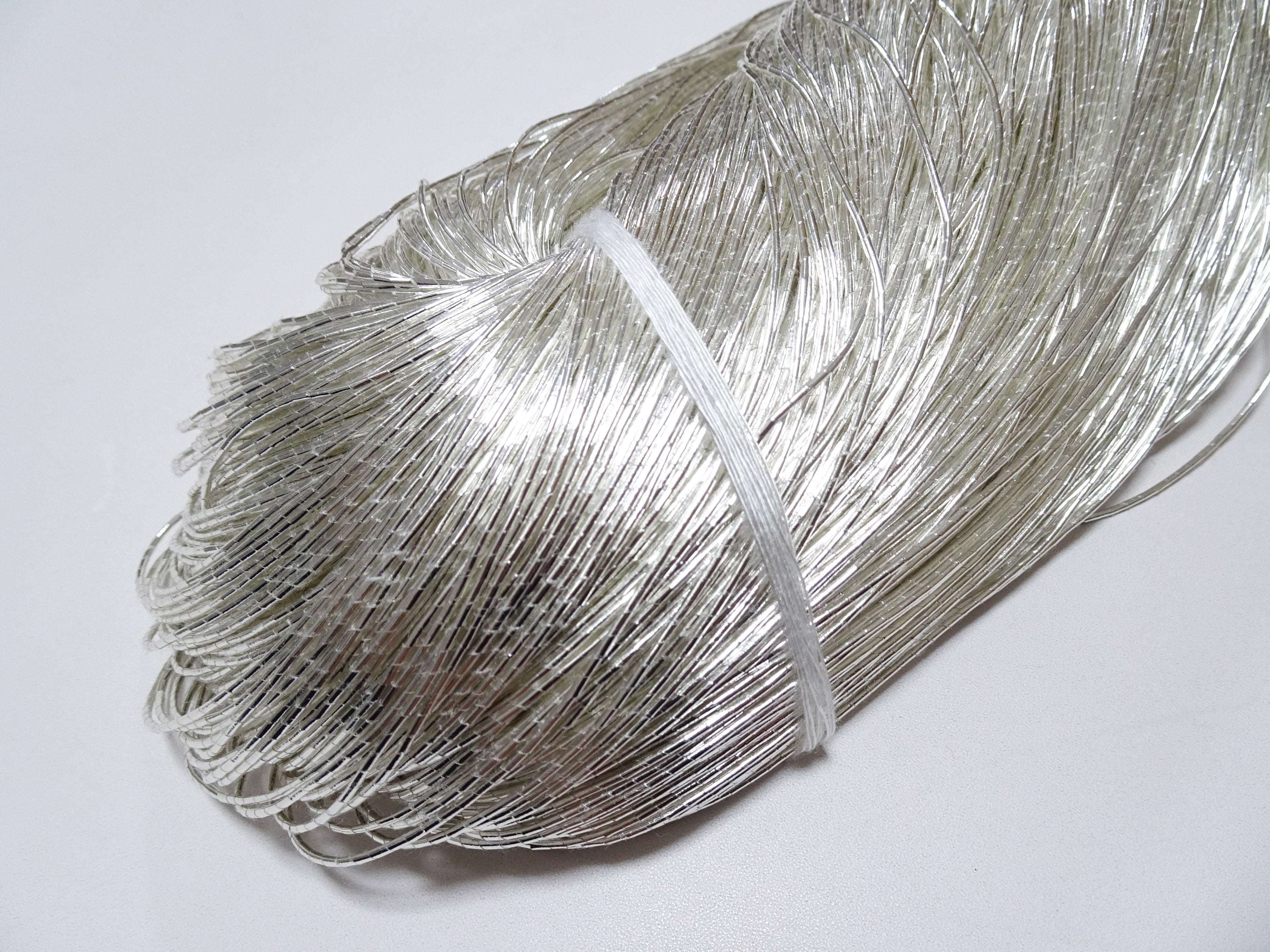 Japanese Vintage Real Silver Leaf Thread Kinkoma Embroidery S18 1.1mm