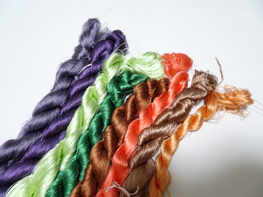 Japanese vintage silk thread 8sets embroidery 8468