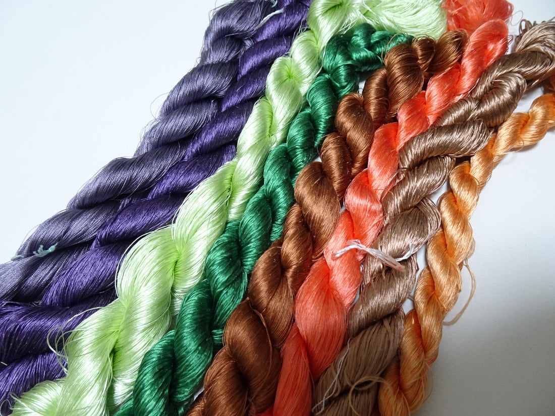 Japanese vintage silk thread 8sets embroidery 8468