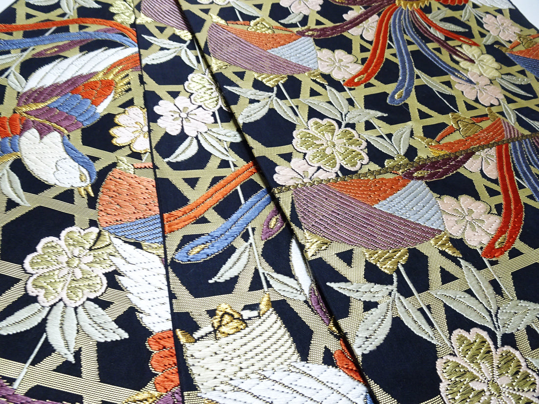 Japanese Kimono Silk Fukuro Karaori Woven cherry blossoms Pattern 12166