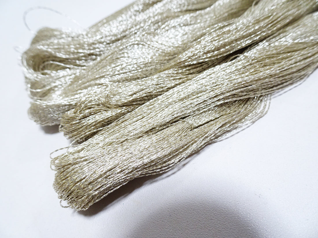 Japanese vintage rare Double Twist high class real silver leaf thread 5sets embroidery 12390