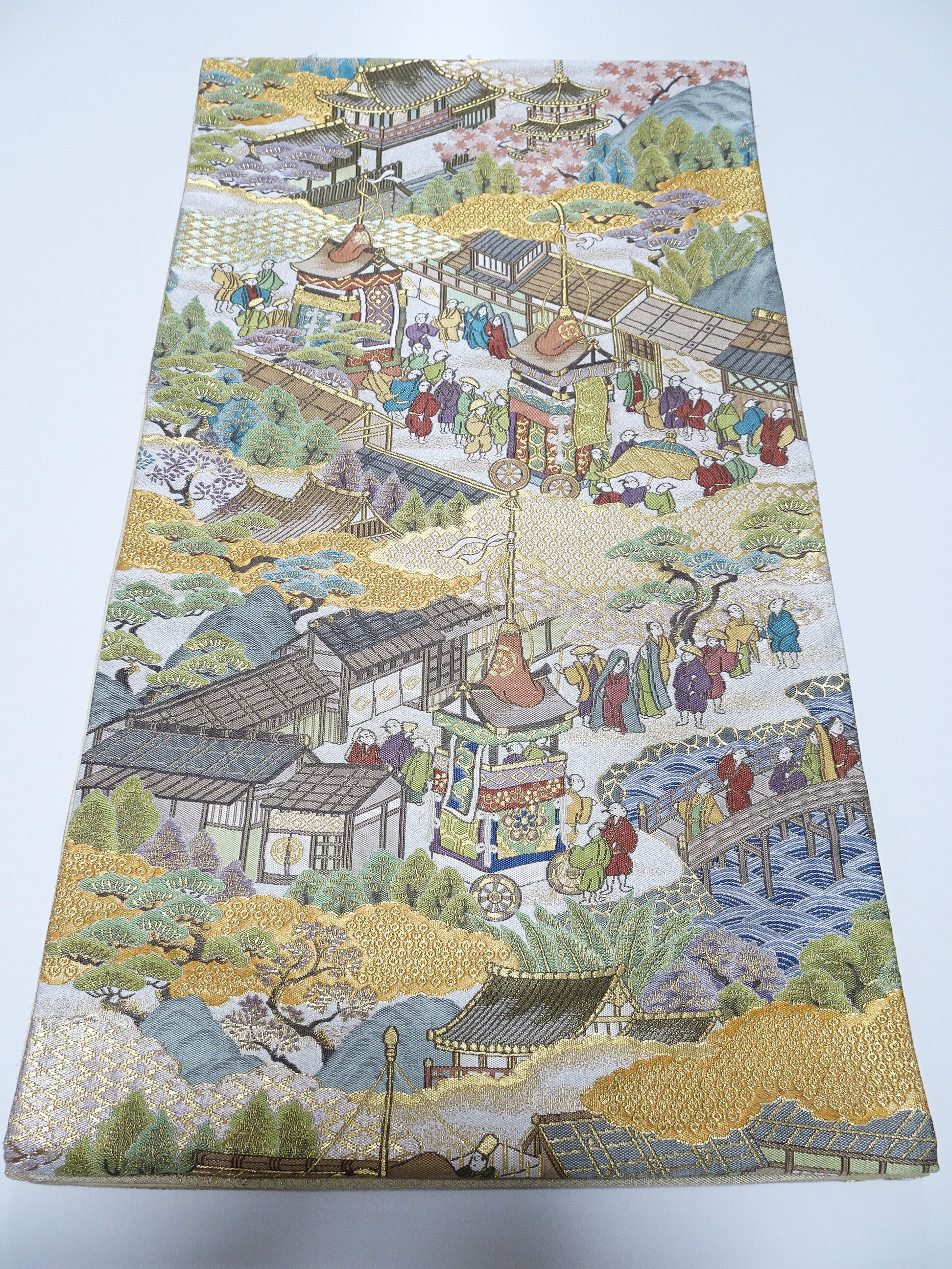 Japanese Kimono Silk Fukuro Woven Rakuchu-ezu Pattern 12167