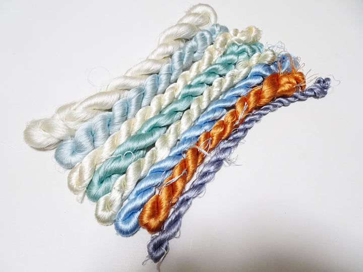 Japanese vintage silk thread 8sets embroidery 8469