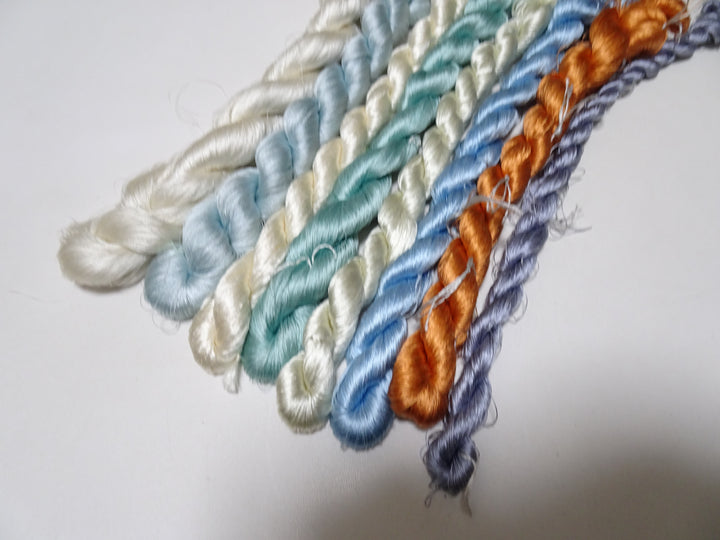 Japanese vintage silk thread 8sets embroidery 8469