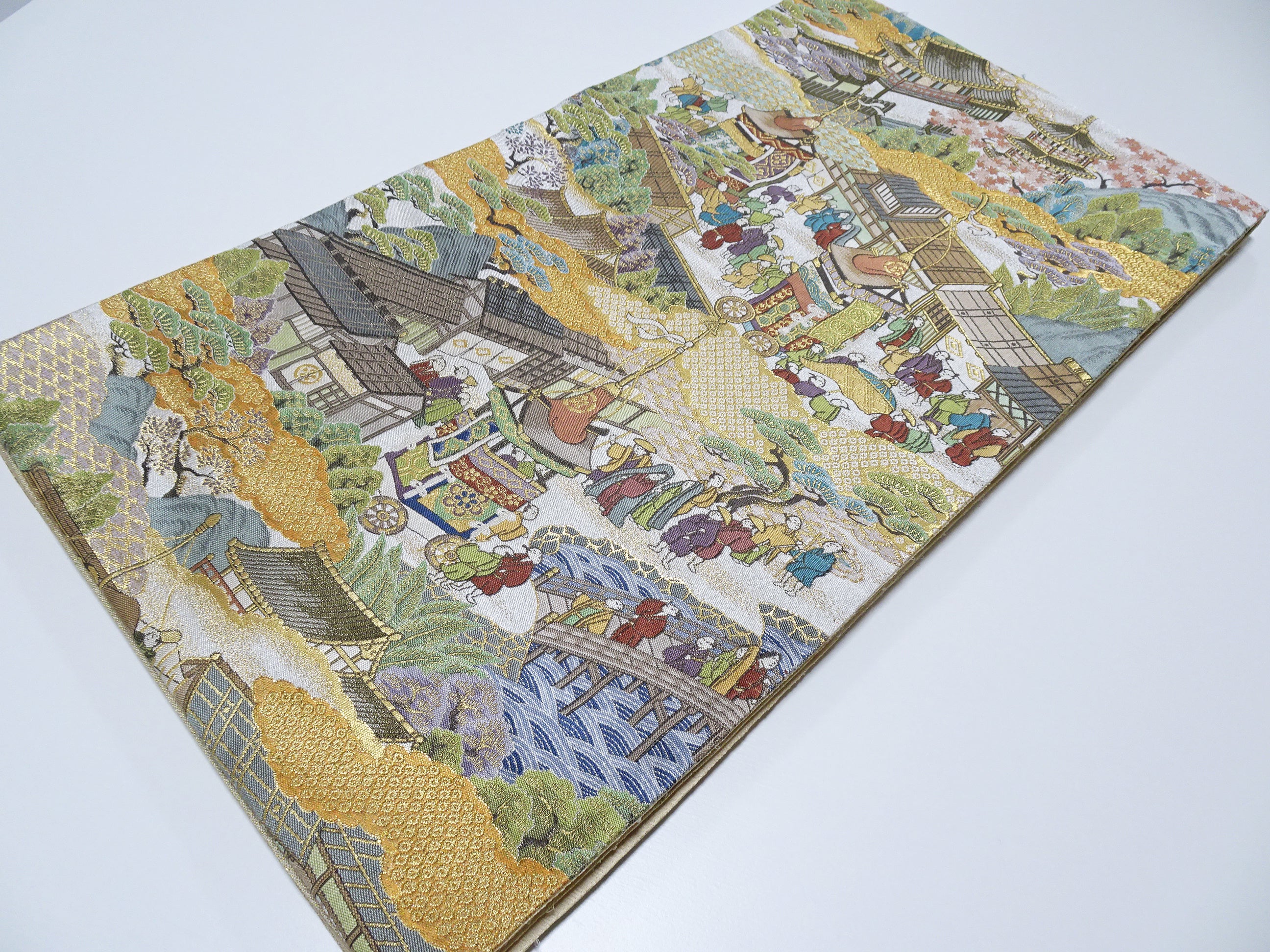 Japanese Kimono Silk Fukuro Woven Rakuchu-ezu Pattern 12167