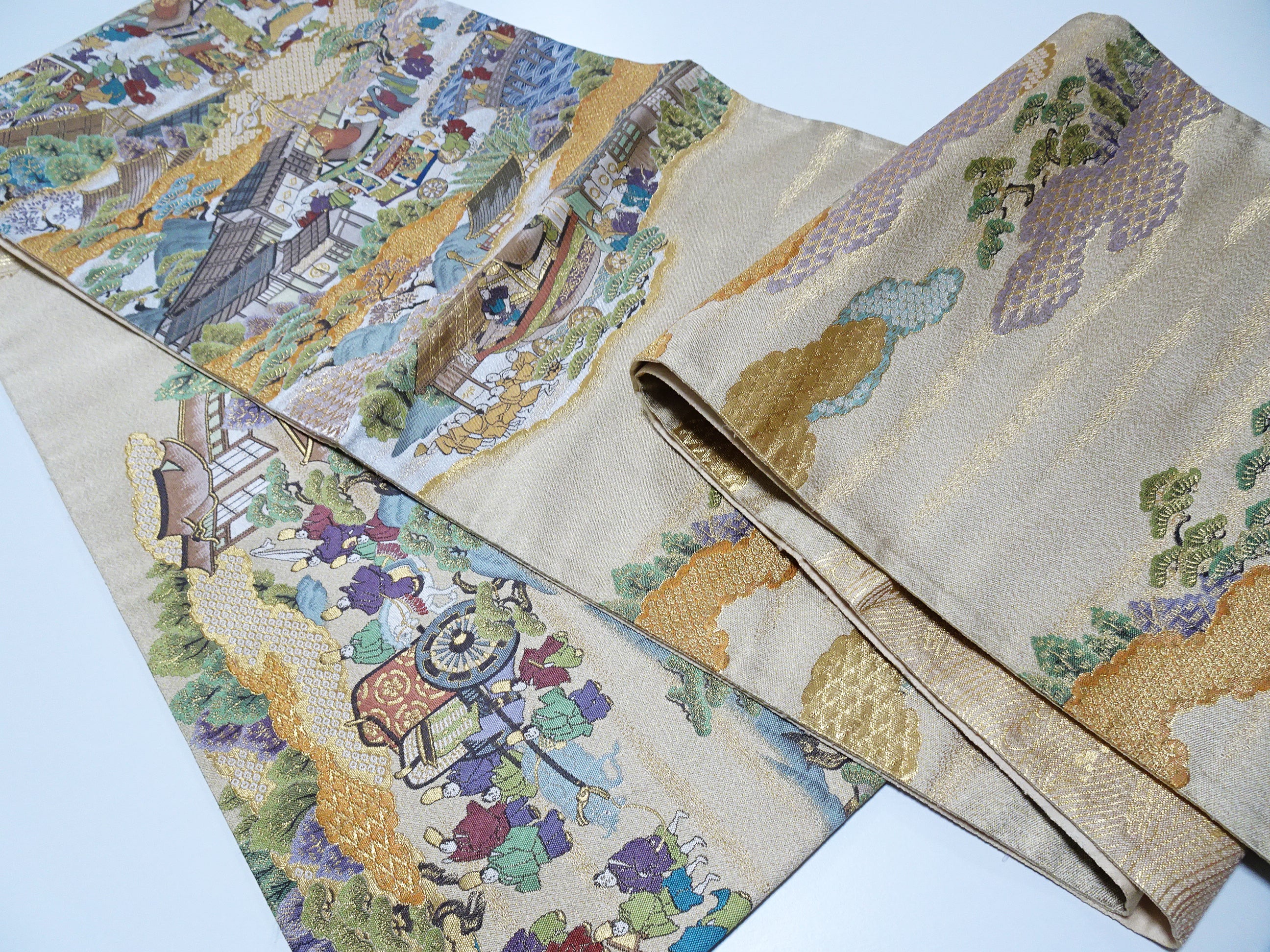 Japanese Kimono Silk Fukuro Woven Rakuchu-ezu Pattern 12167