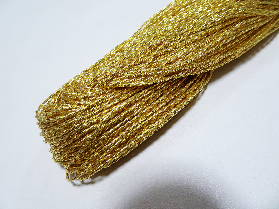 Special price!Japanese vintage rare Double Twist high class gold leaf thread embroidery 12391