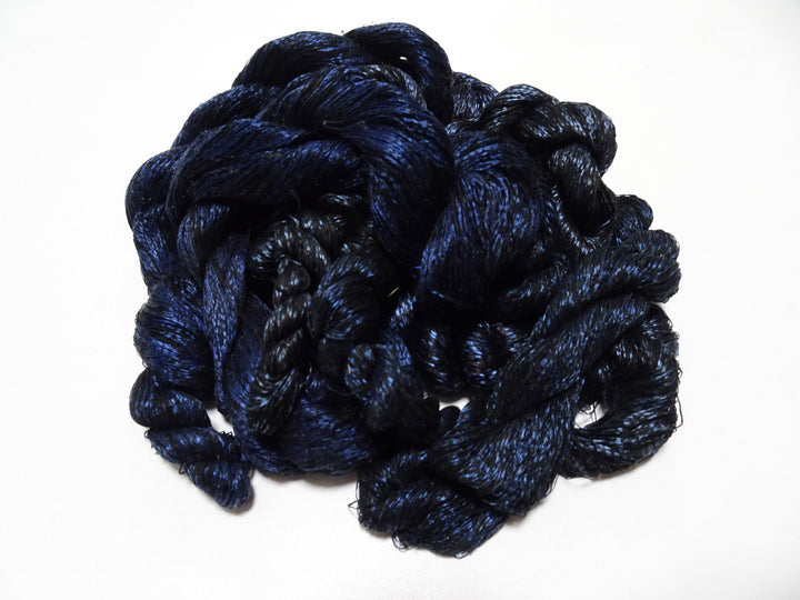Japanese Vintage Super Rare Indigo Mud Dyeing kasuri loose Twisted Silk Thread Sets Embroidery & weave 13411