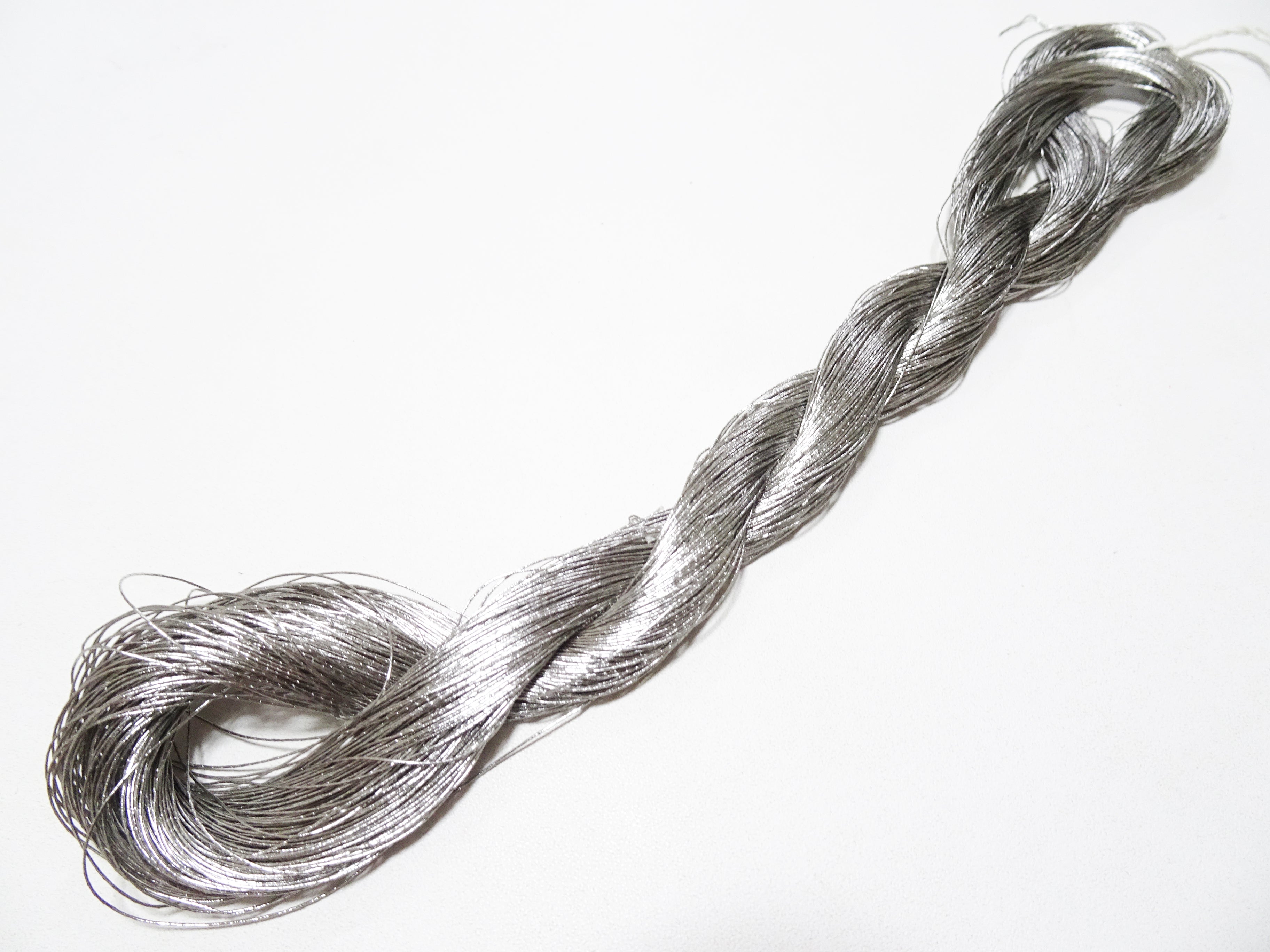 Japanese vintage Super rare Superb Real Platinum leaf thread embroidery 4  0.35mm