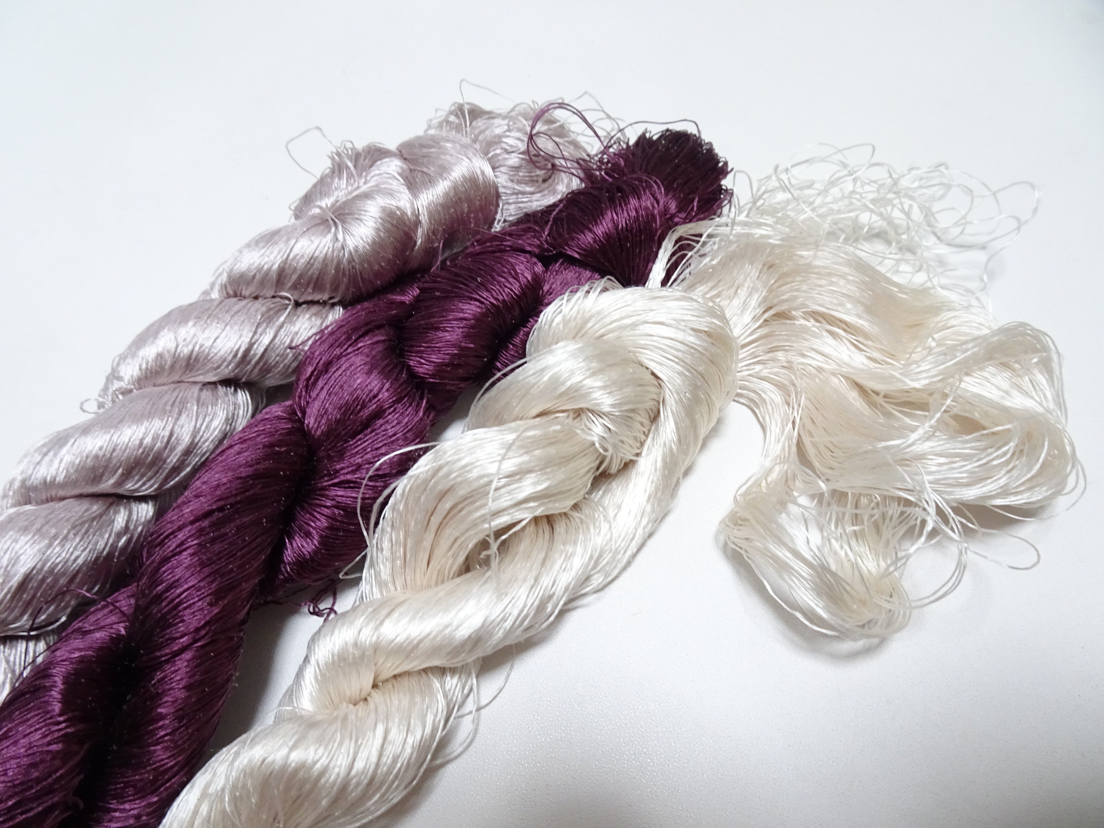 Japanese Vintage loose Twisted Silk Thread 3sets Embroidery 14533