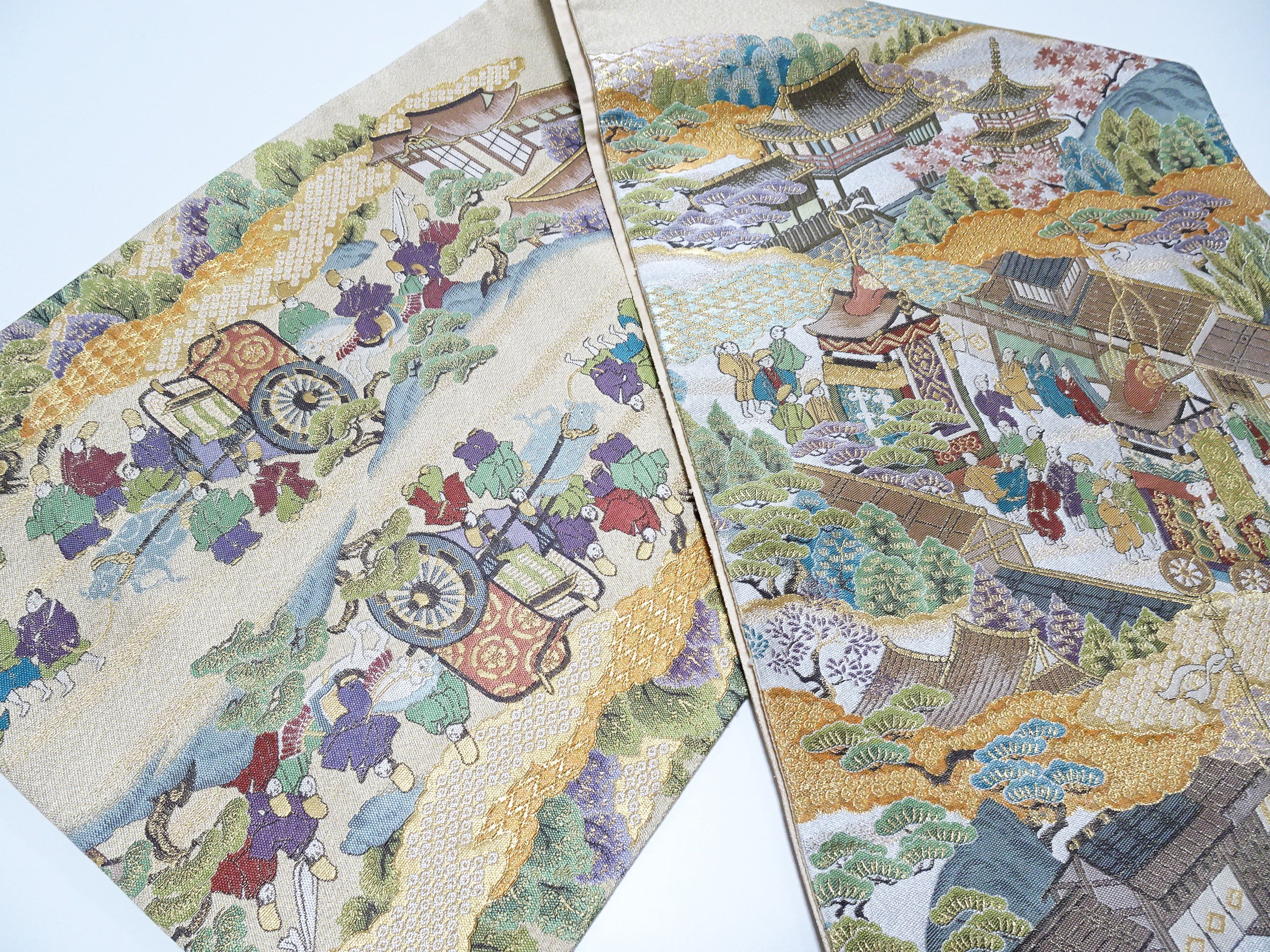 Japanese Kimono Silk Fukuro Woven Rakuchu-ezu Pattern 12167