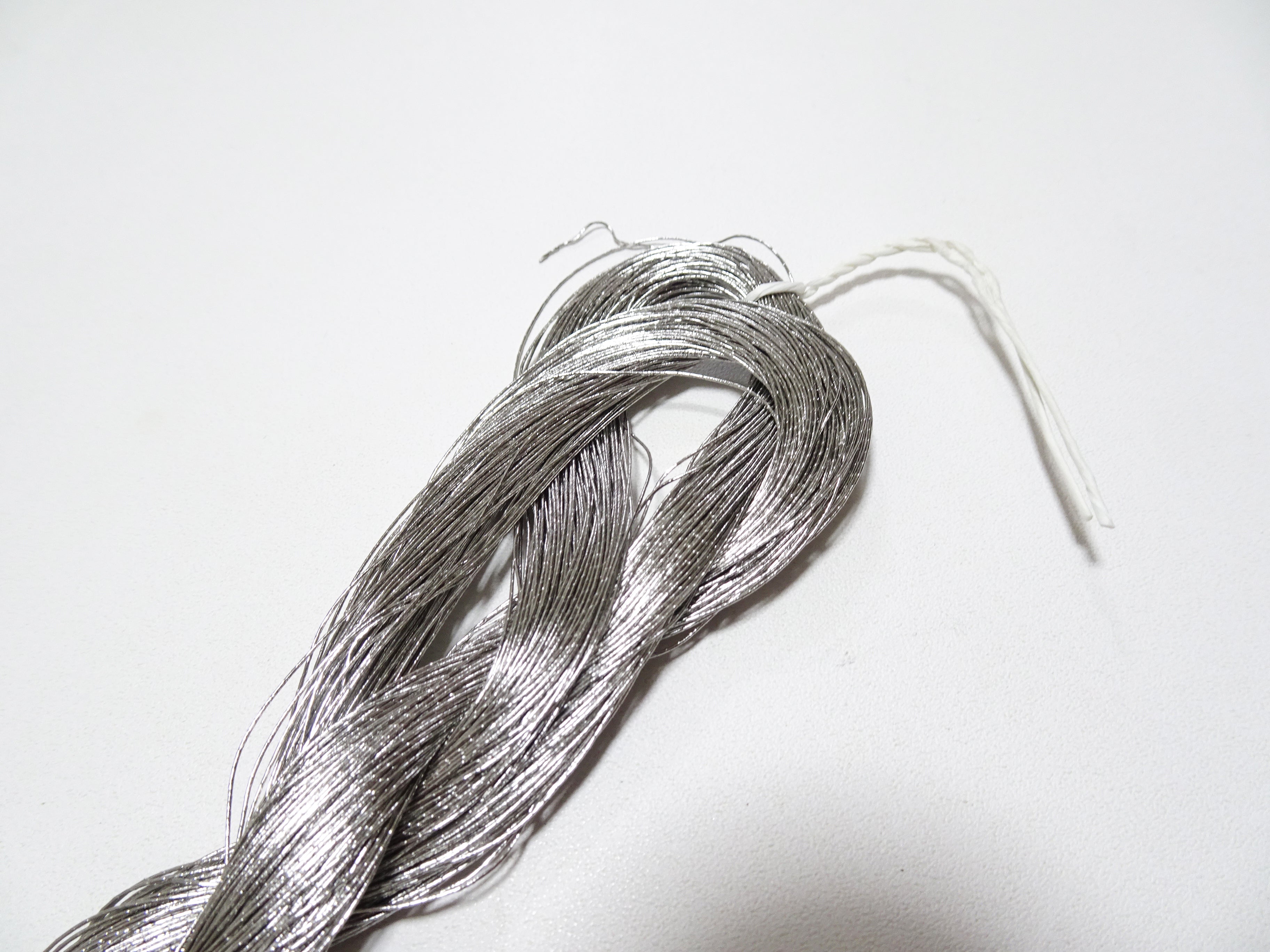 Japanese vintage Super rare Superb Real Platinum leaf thread embroidery 4  0.35mm