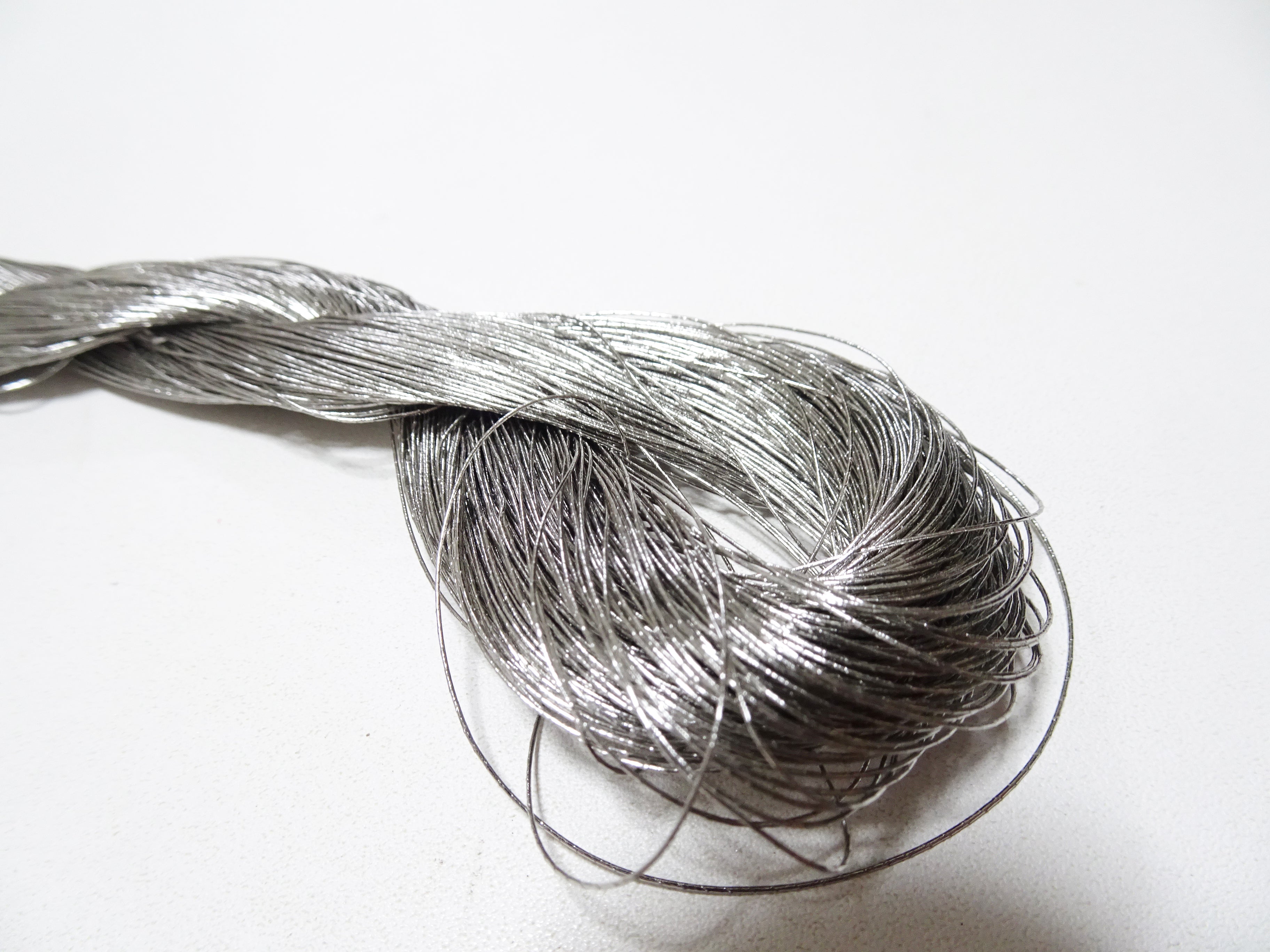 Japanese vintage Super rare Superb Real Platinum leaf thread embroidery 4  0.35mm