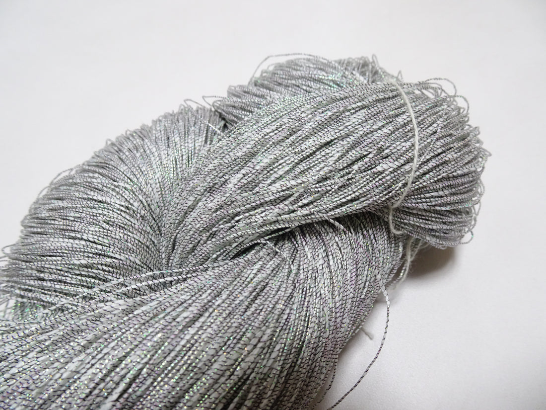 Japanese Vintage Sufu Tsumugi Metallic Thread Embroidery 16474