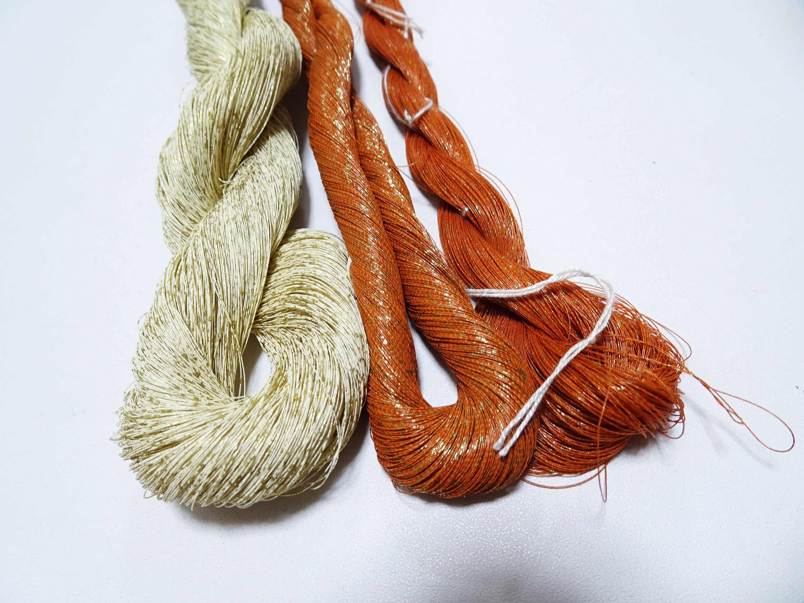 Special price! Japanese Vintage Super Rare Urushi (japanese lacquer) Kinsunago thread 3sets Over 1500M  0.16mm  12604