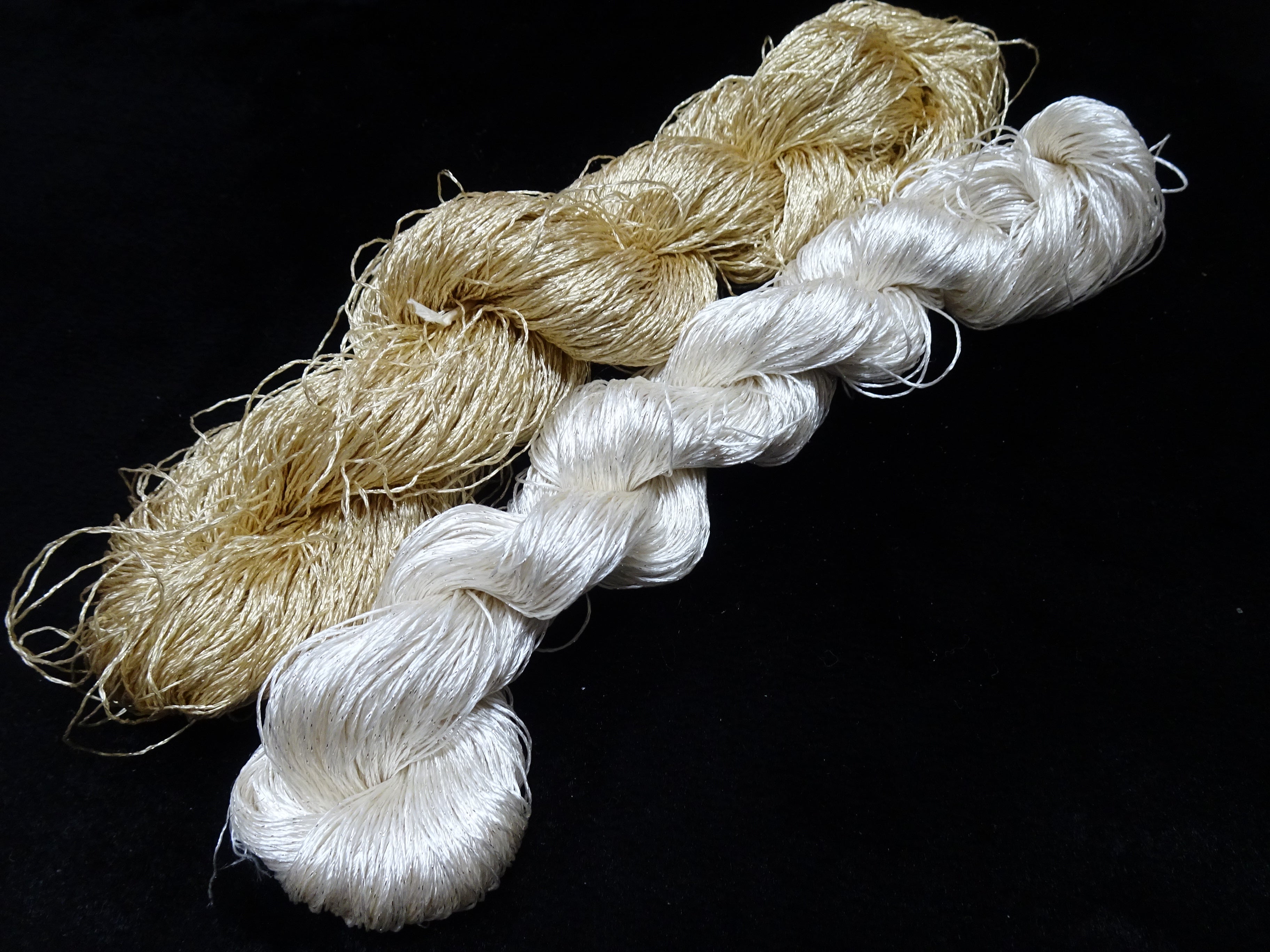 Japanese Vintage High Class Rare Silk Thread 2sets Mixture of Gold embroidery 17898