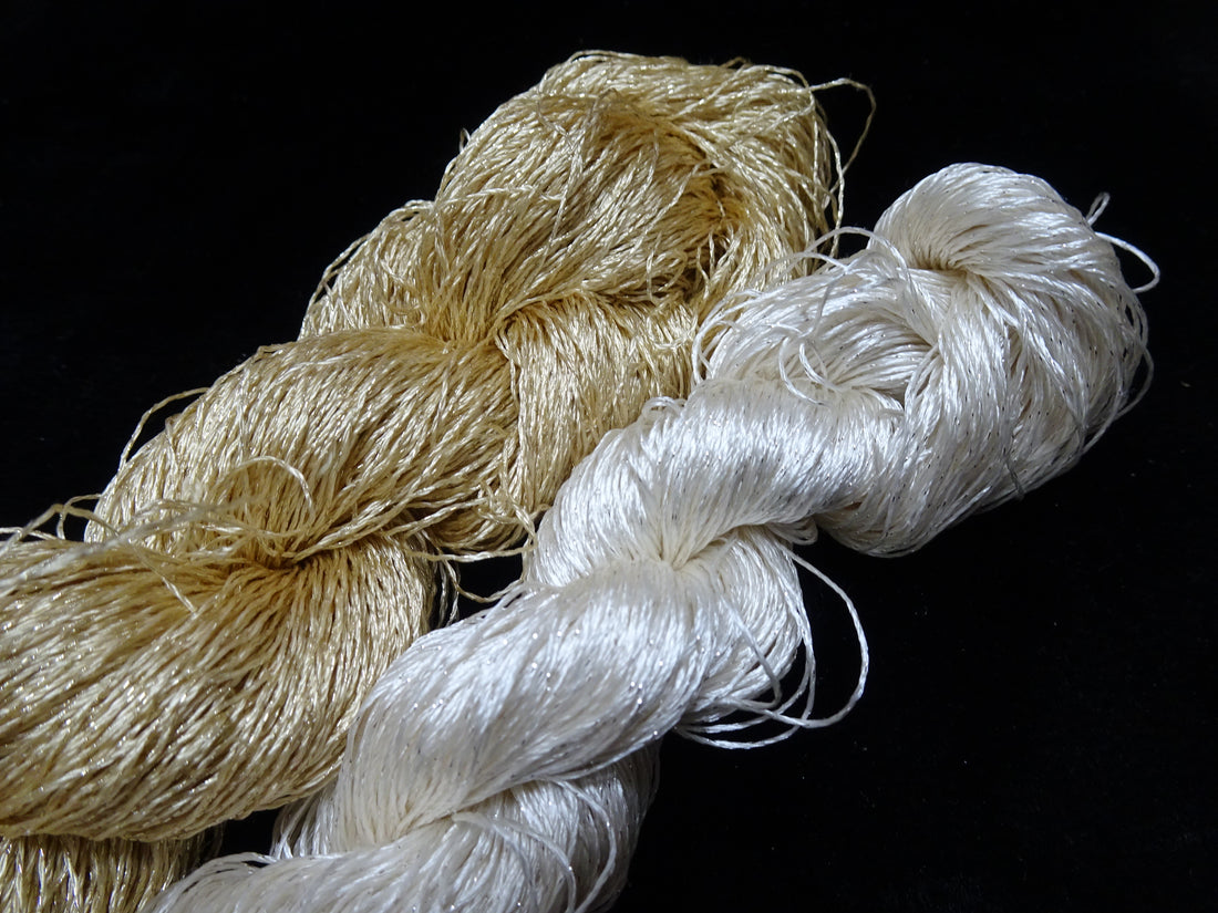 Japanese Vintage High Class Rare Silk Thread 2sets Mixture of Gold embroidery 17898