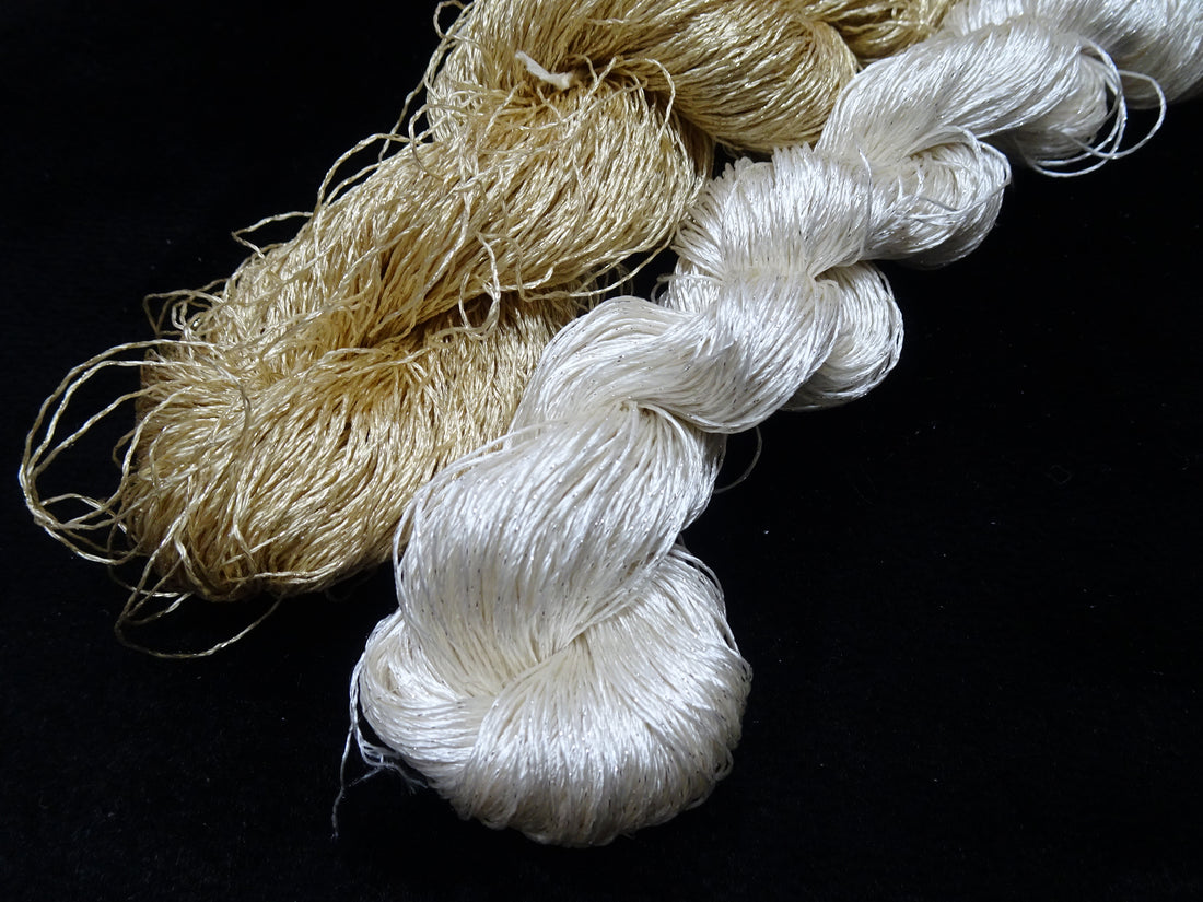 Japanese Vintage High Class Rare Silk Thread 2sets Mixture of Gold embroidery 17898