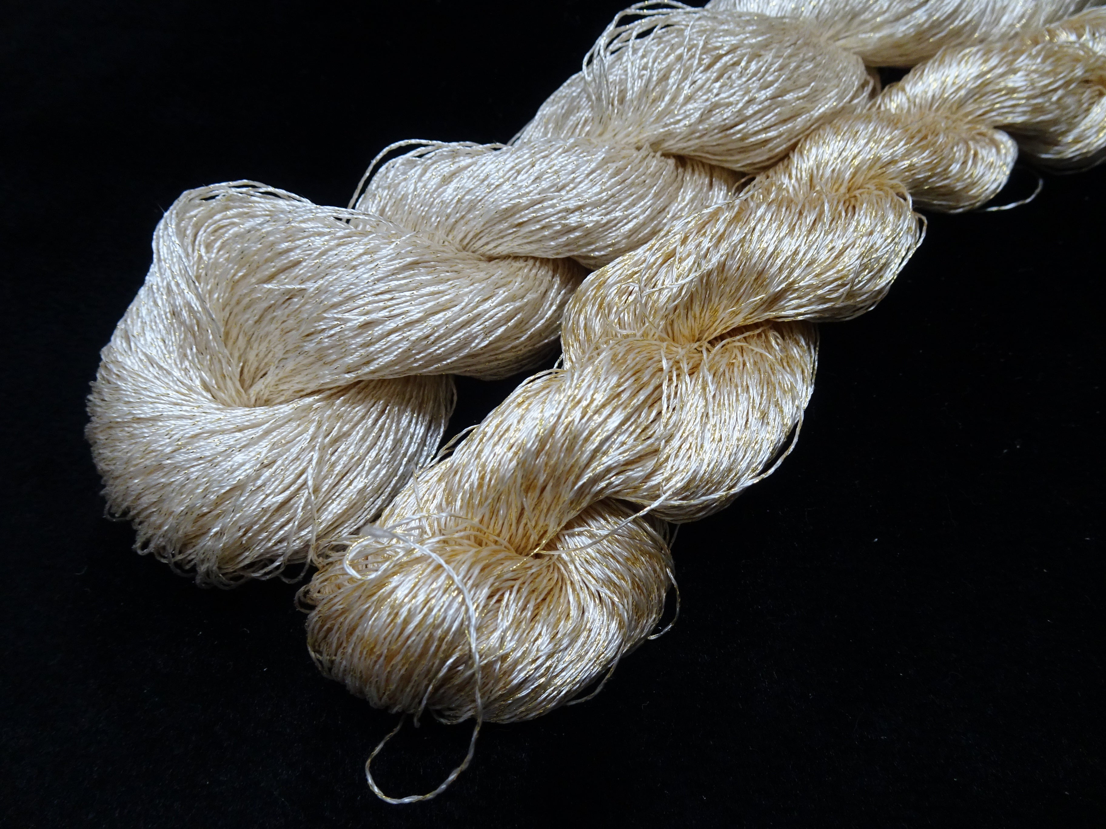 Japanese Vintage High Class Rare Silk Thread 2sets Mixture of Gold embroidery 17899