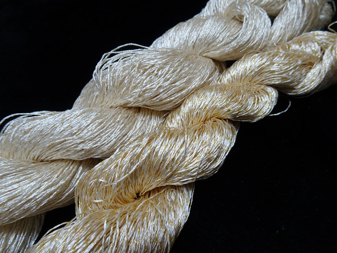 Japanese Vintage High Class Rare Silk Thread 2sets Mixture of Gold embroidery 17899
