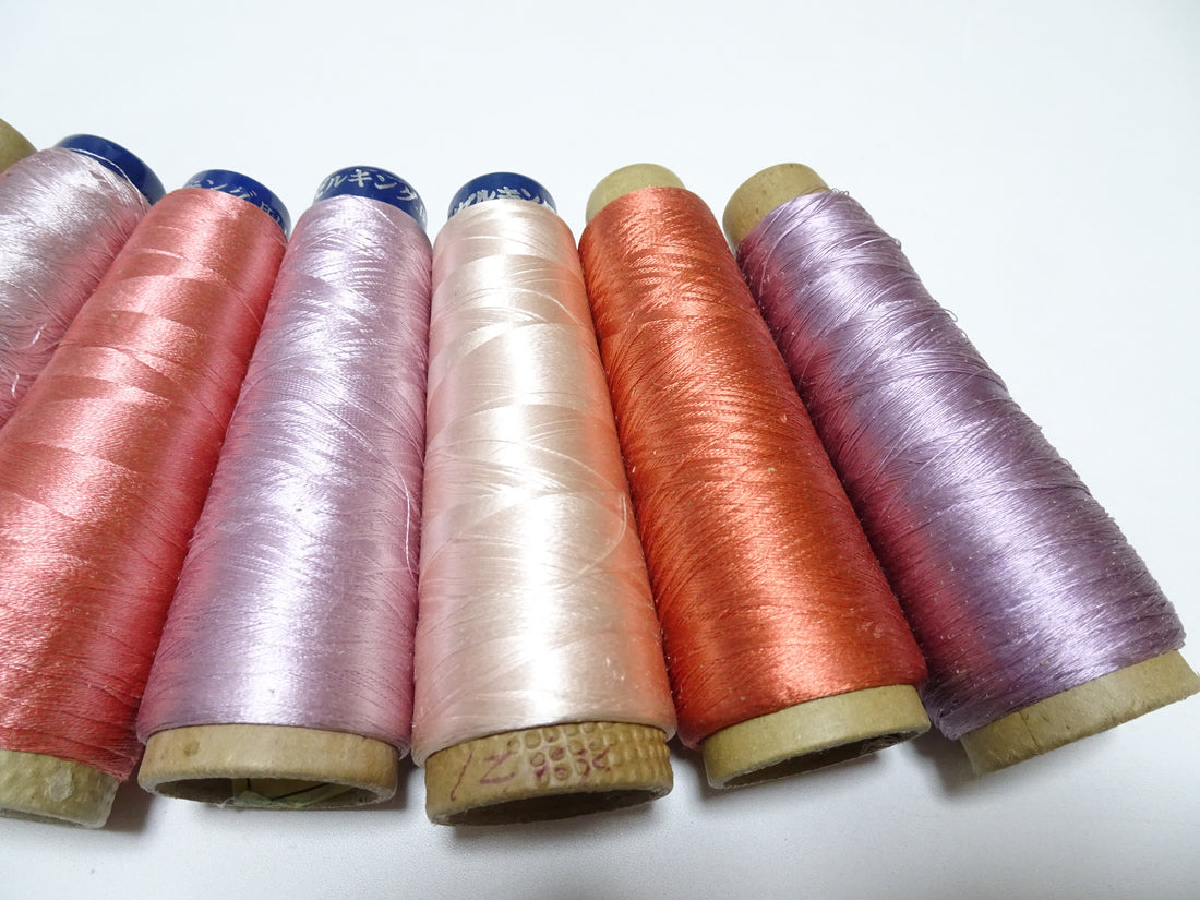 Special Price!! Japanese vintage silk thread 10sets embroidery Over 6,000 meters  16367
