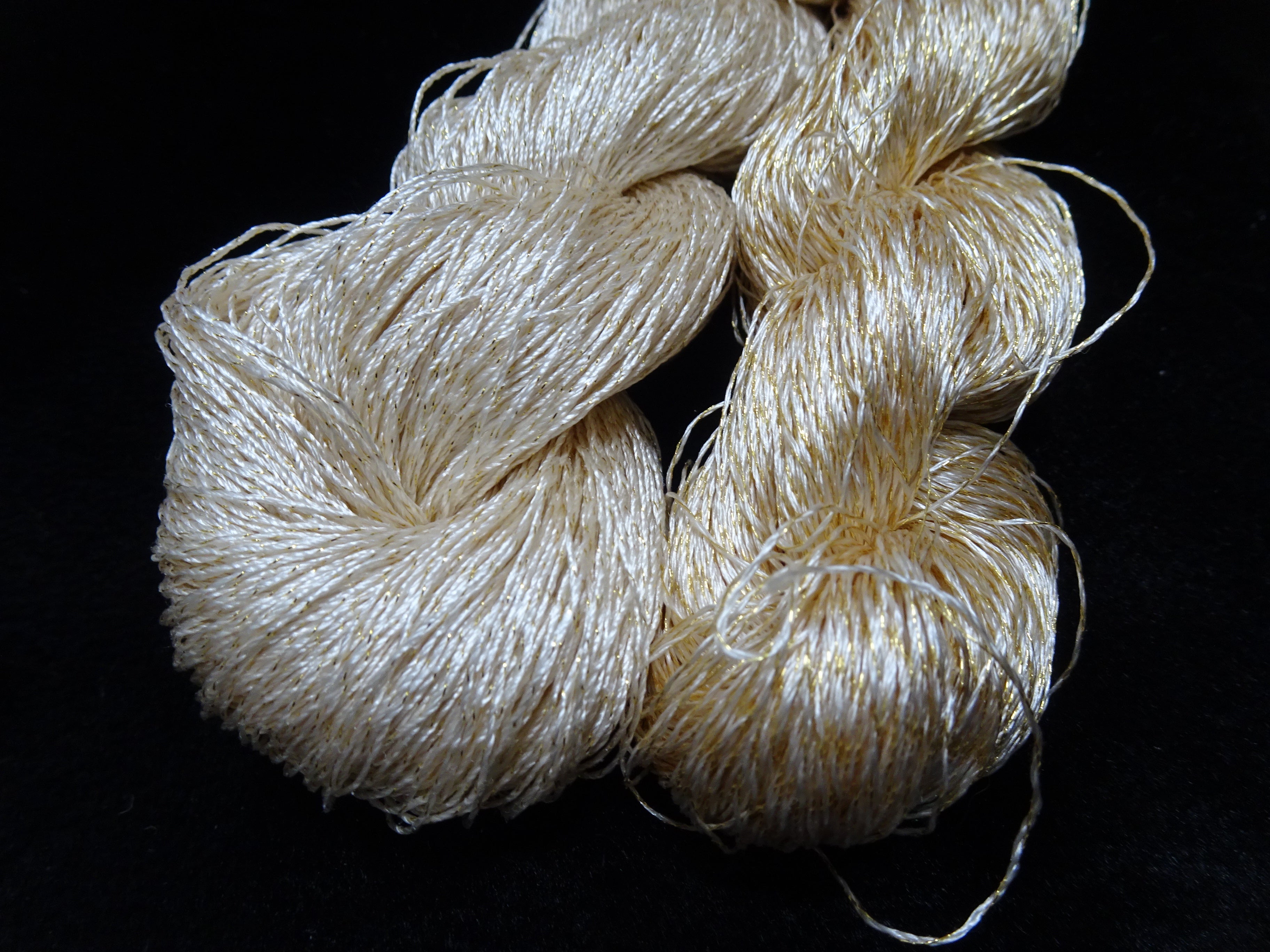 Japanese Vintage High Class Rare Silk Thread 2sets Mixture of Gold embroidery 17899