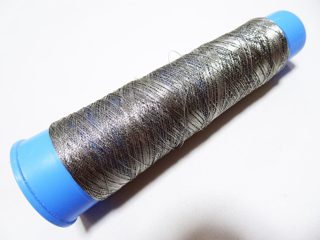 Japanese vintage Super rare Superb Real Platinum leaf thread embroidery 1  0.16mm