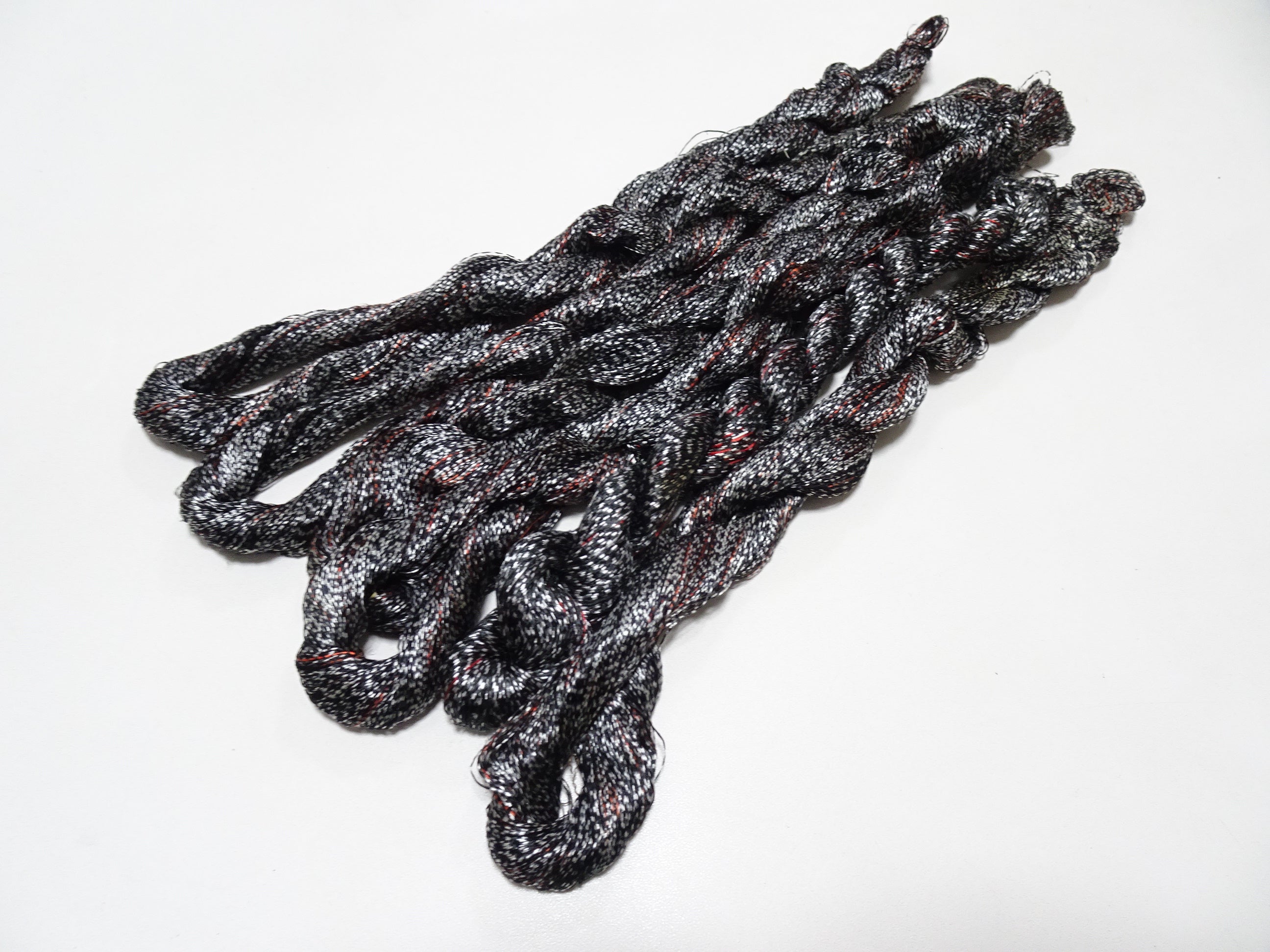 Japanese Vintage Super Rare Mud Dyeing kasuri loose Twisted Silk Thread Sets Embroidery & weave 13417