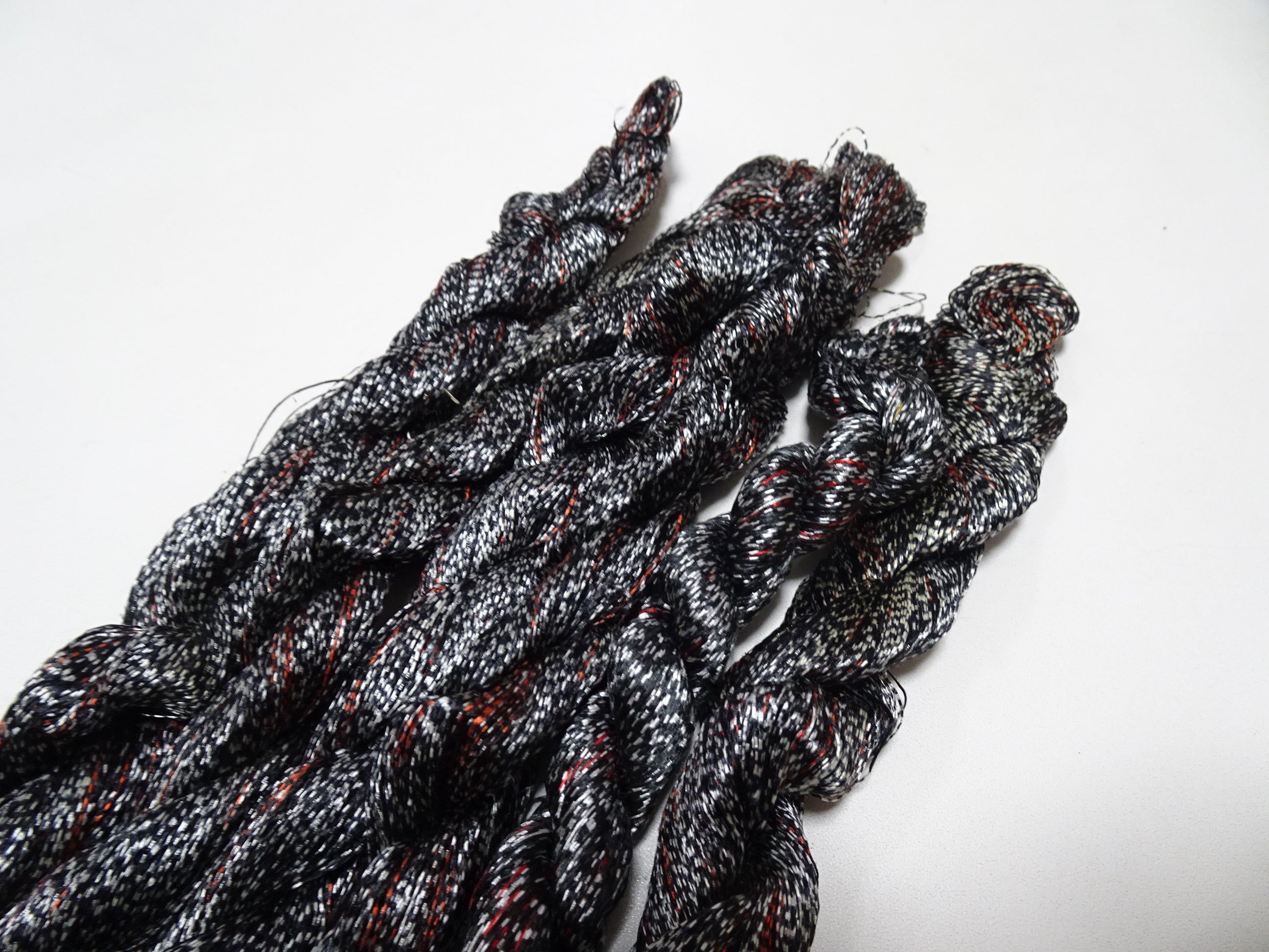 Japanese Vintage Super Rare Mud Dyeing kasuri loose Twisted Silk Thread Sets Embroidery & weave 13417