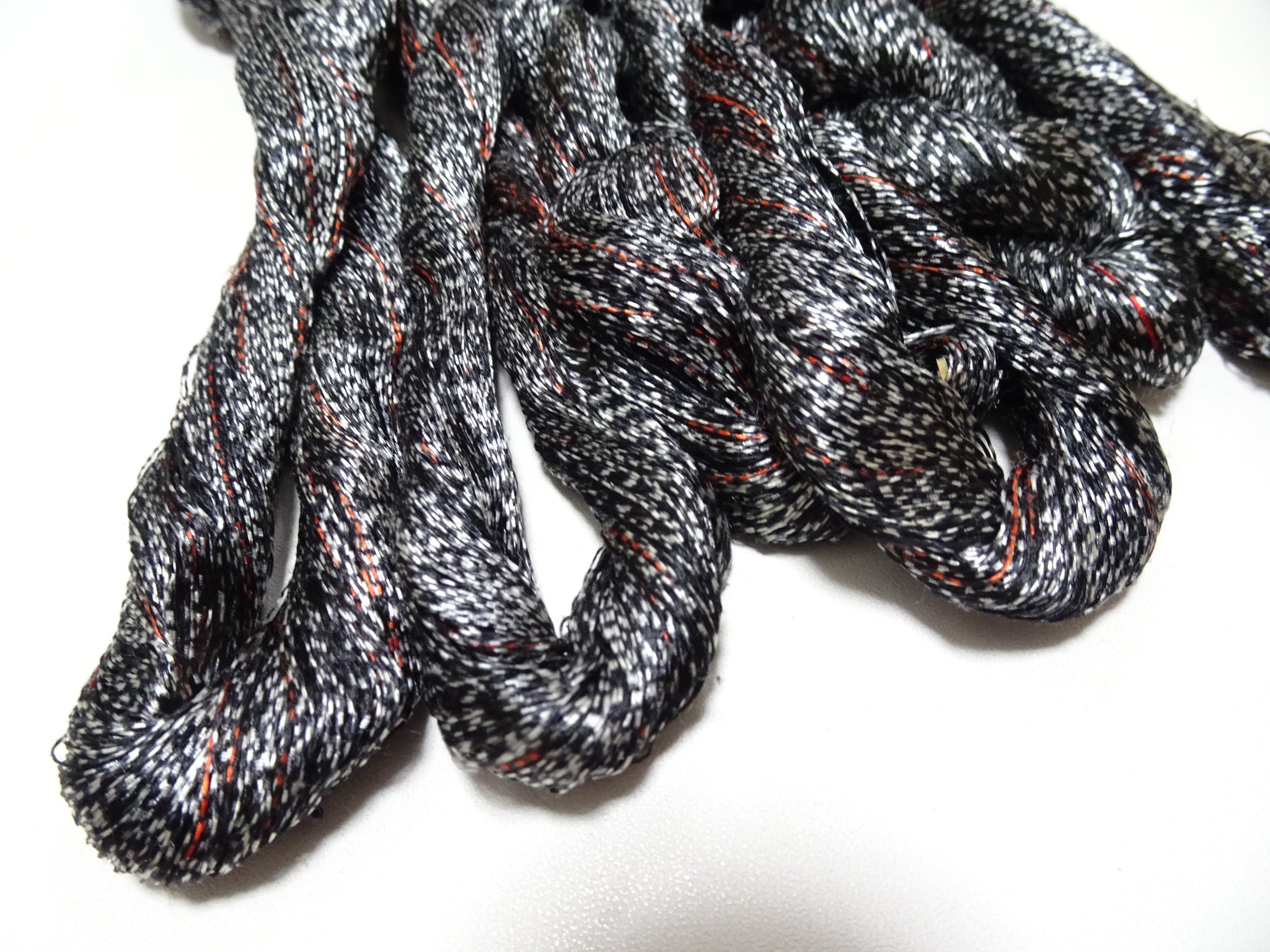 Japanese Vintage Super Rare Mud Dyeing kasuri loose Twisted Silk Thread Sets Embroidery & weave 13417