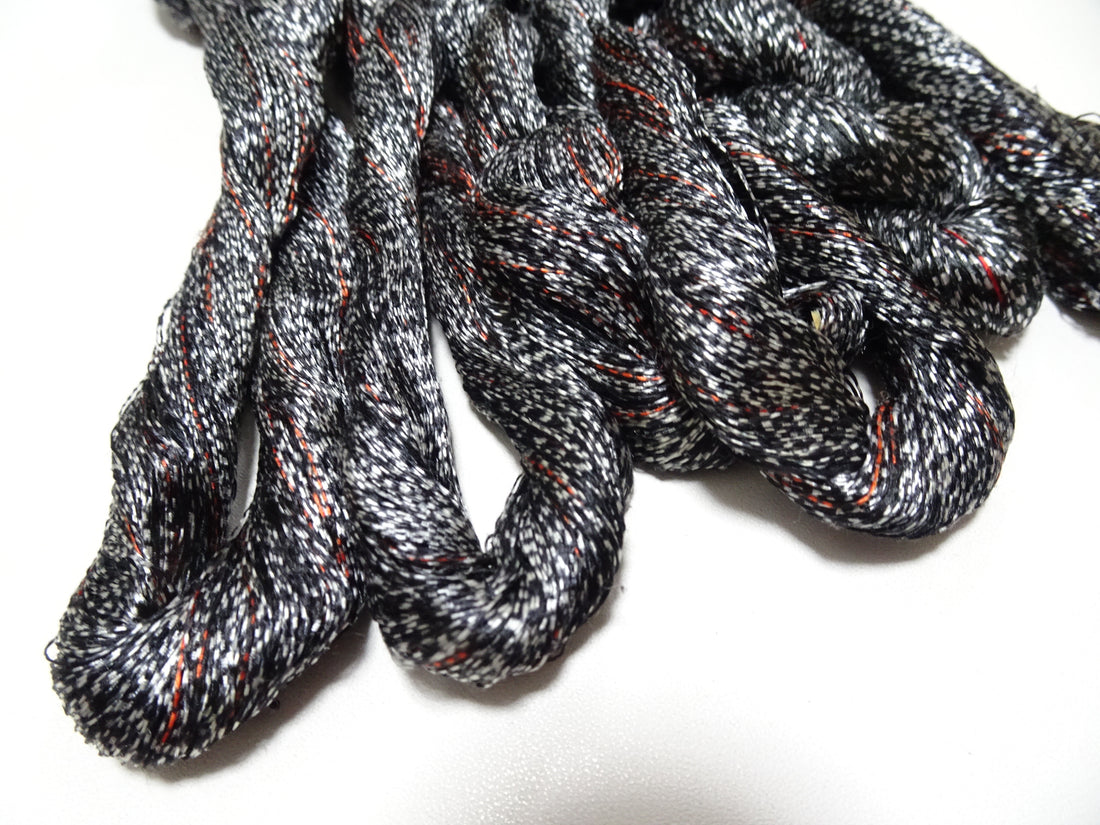 Japanese Vintage Super Rare Mud Dyeing kasuri loose Twisted Silk Thread Sets Embroidery & weave 13417