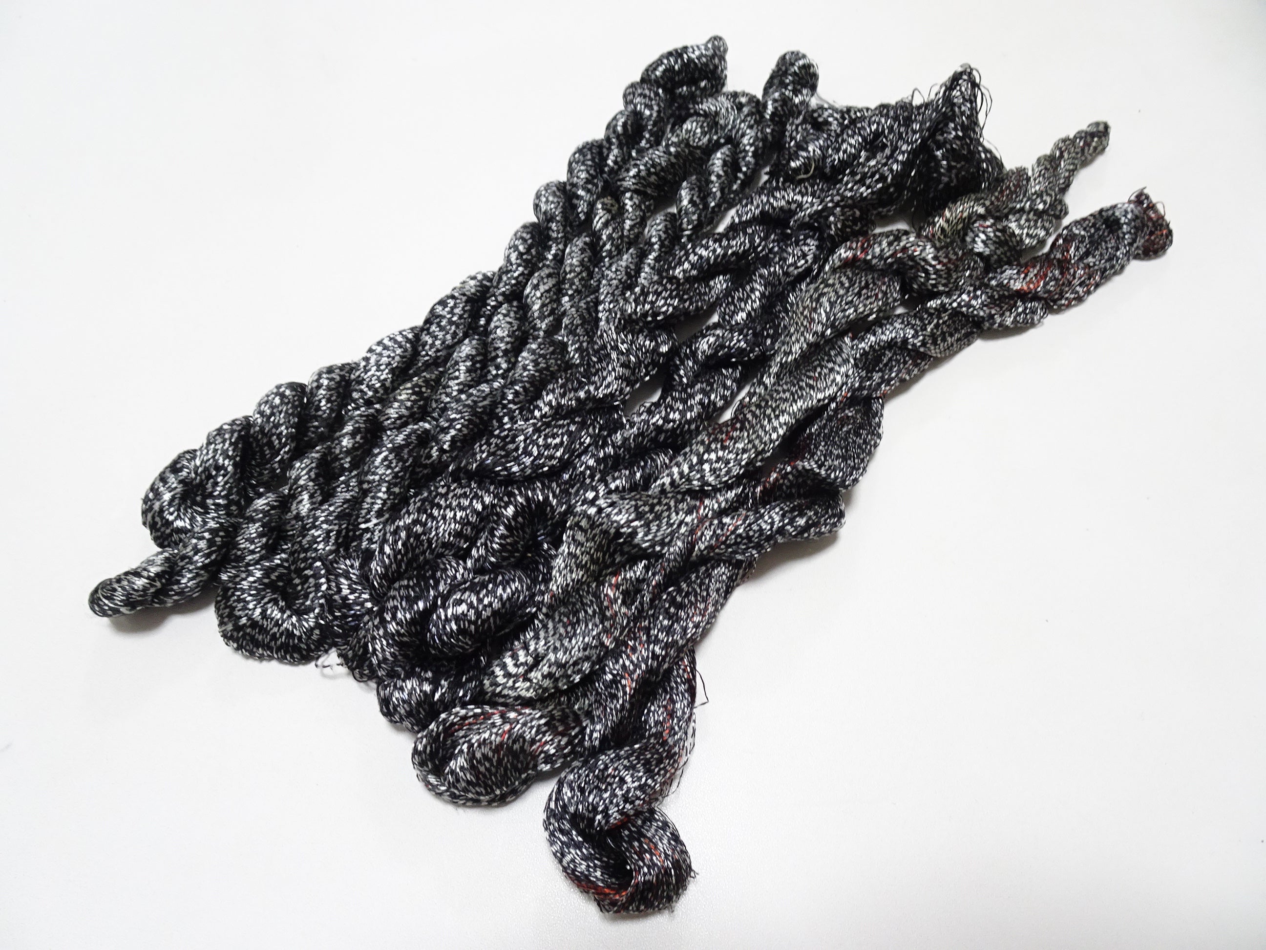 Japanese Vintage Super Rare Mud Dyeing kasuri loose Twisted Silk Thread Sets Embroidery & weave 13418