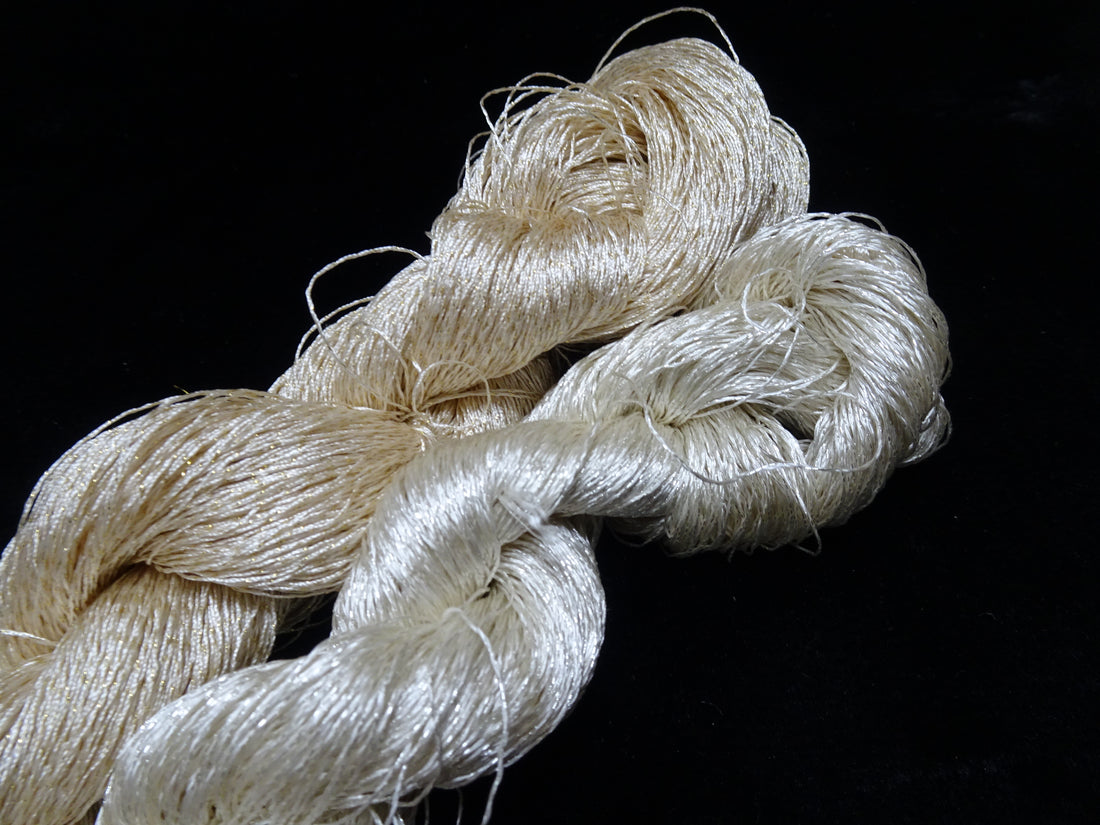 Japanese Vintage High Class Rare Silk Thread 2sets Mixture of Gold embroidery 17901