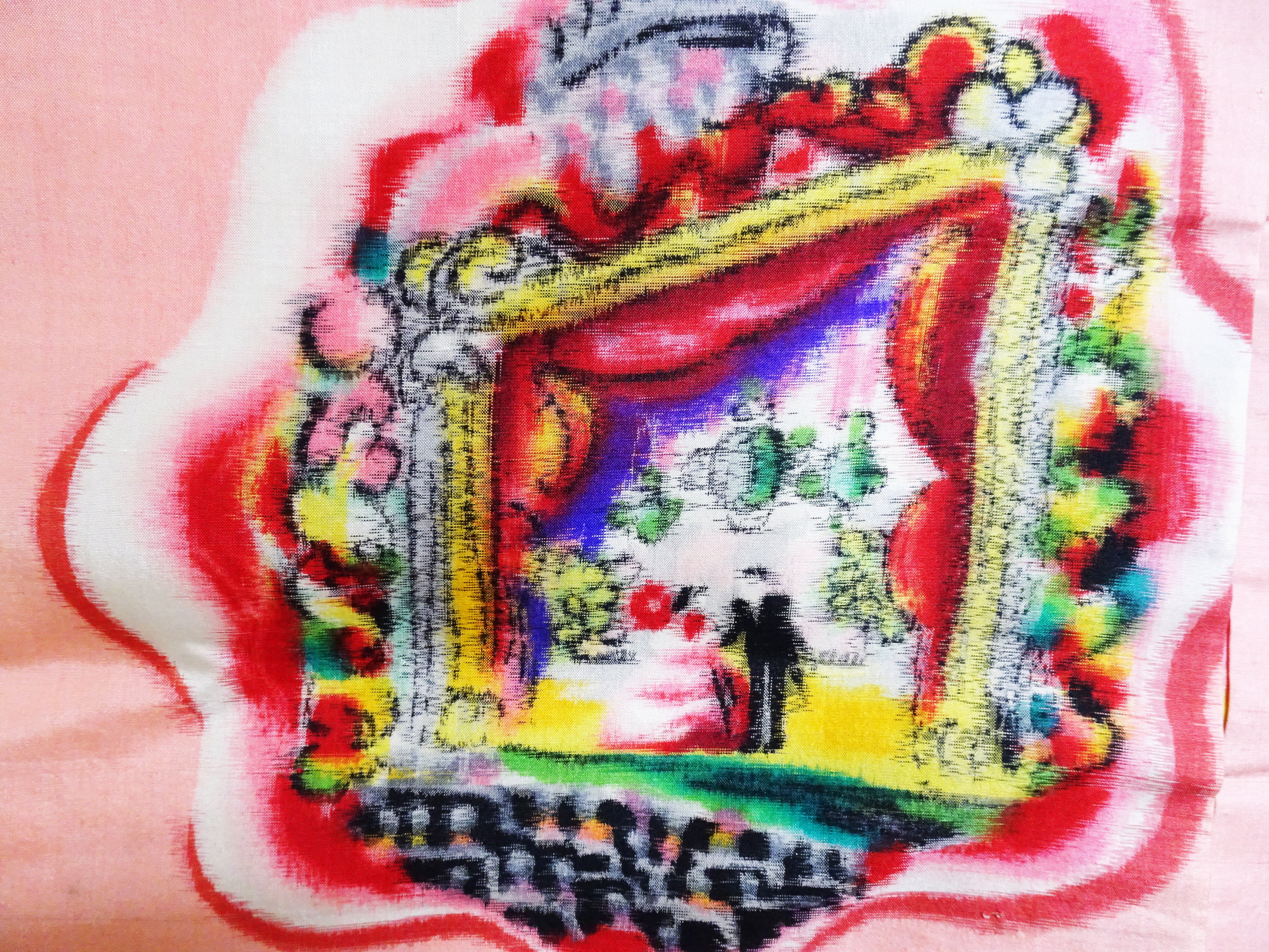 Japanese Antique high quality Super Rare Meisen Haori  art deco The show! and spotlight 7457