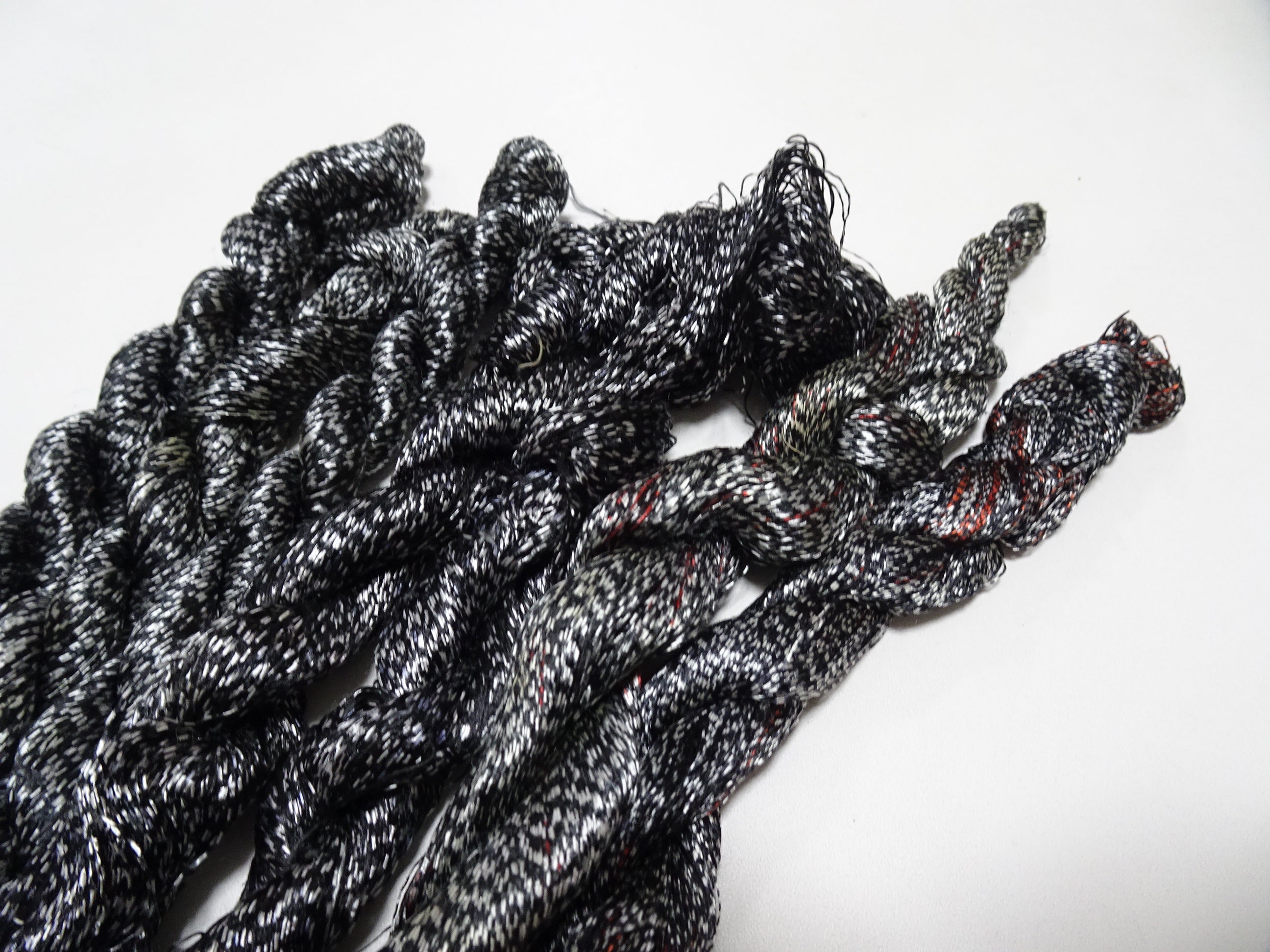 Japanese Vintage Super Rare Mud Dyeing kasuri loose Twisted Silk Thread Sets Embroidery & weave 13418