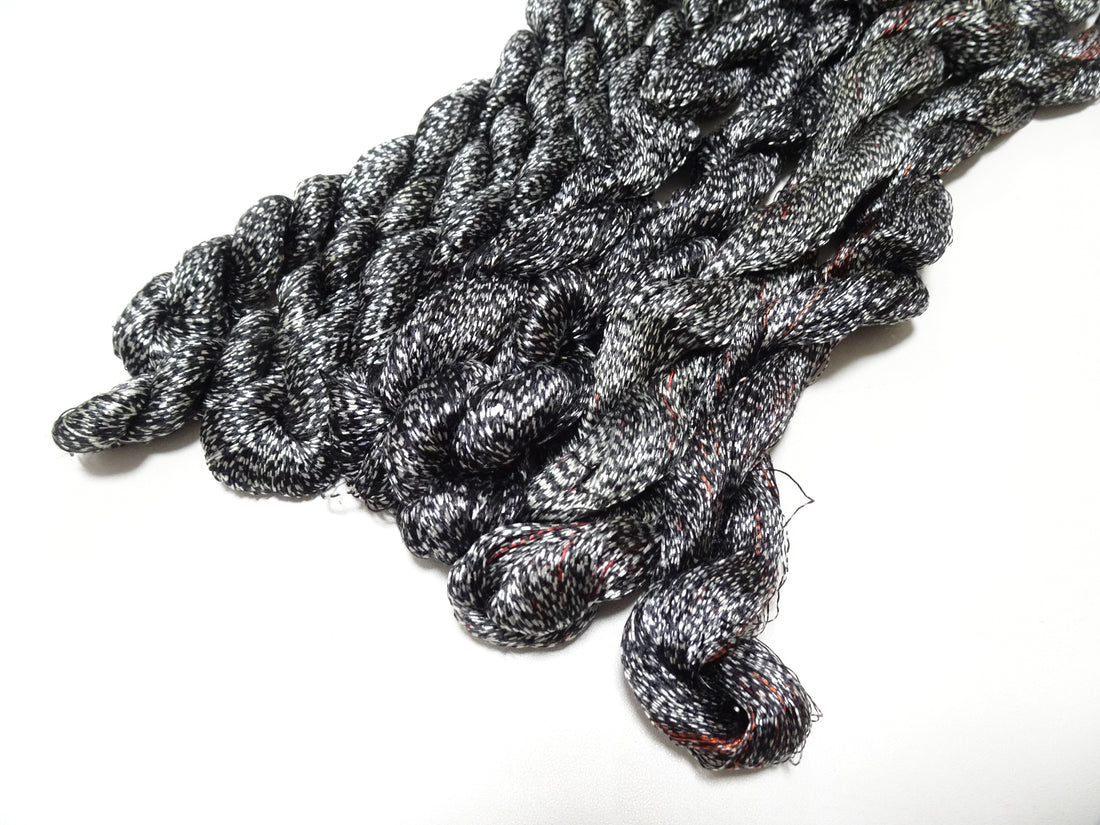 Japanese Vintage Super Rare Mud Dyeing kasuri loose Twisted Silk Thread Sets Embroidery & weave 13418