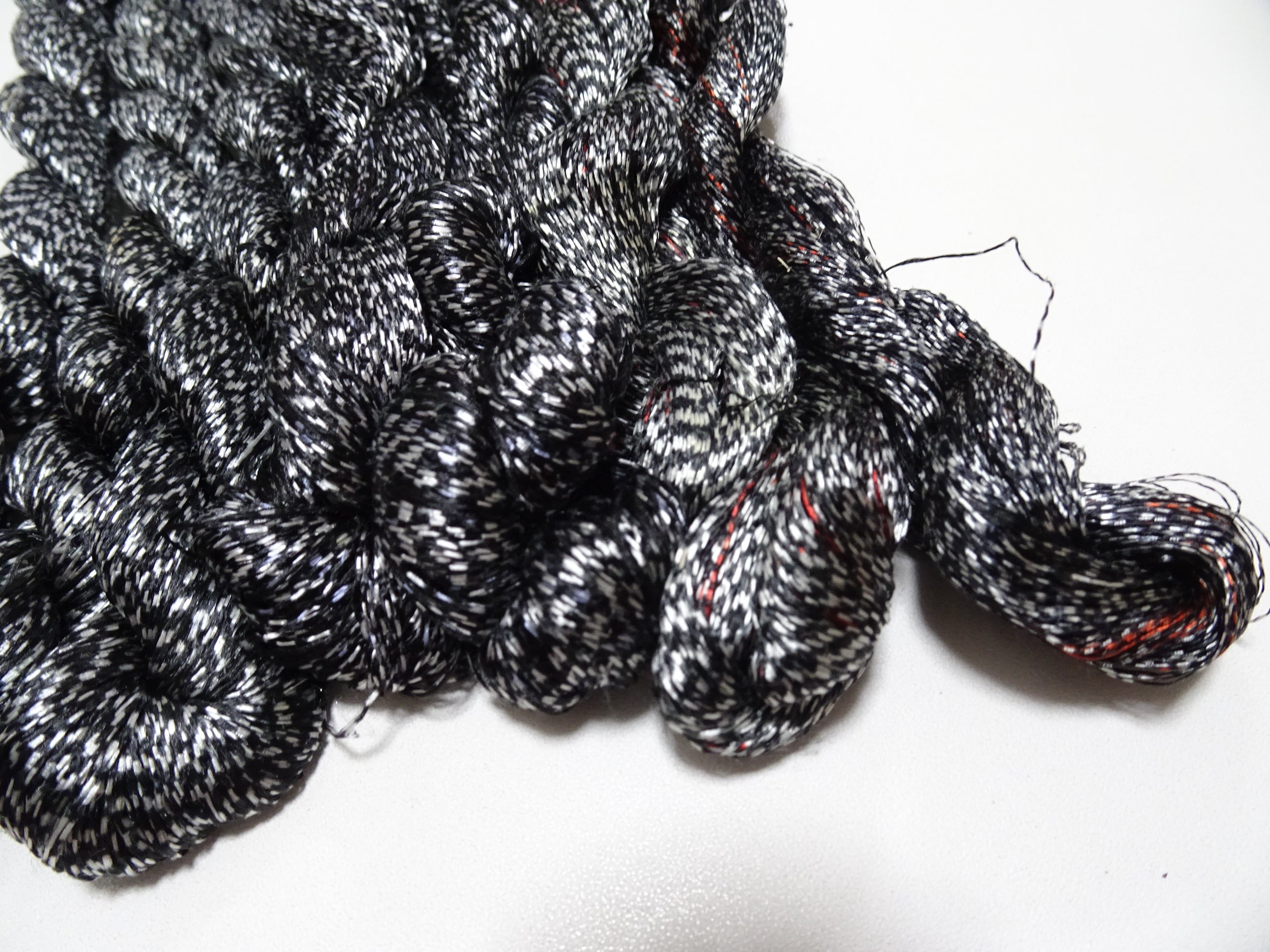 Japanese Vintage Super Rare Mud Dyeing kasuri loose Twisted Silk Thread Sets Embroidery & weave 13418