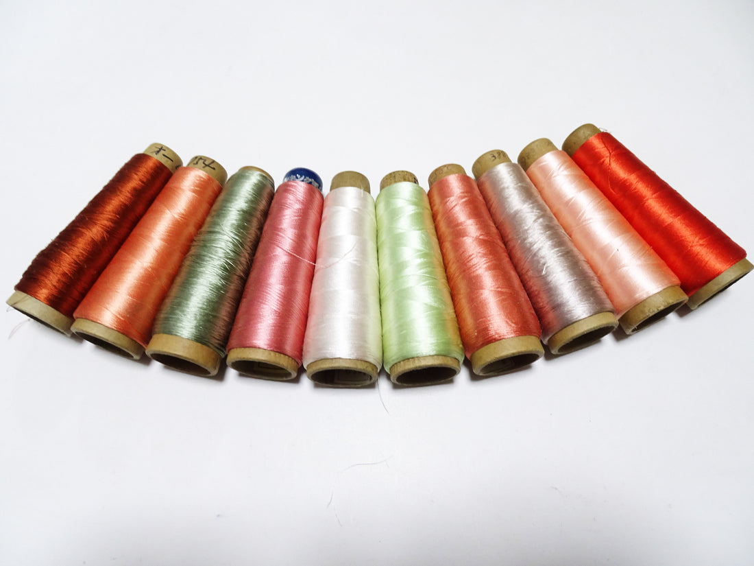 Special Price!! Japanese vintage silk thread 10sets embroidery Over 6,000 meters  16370