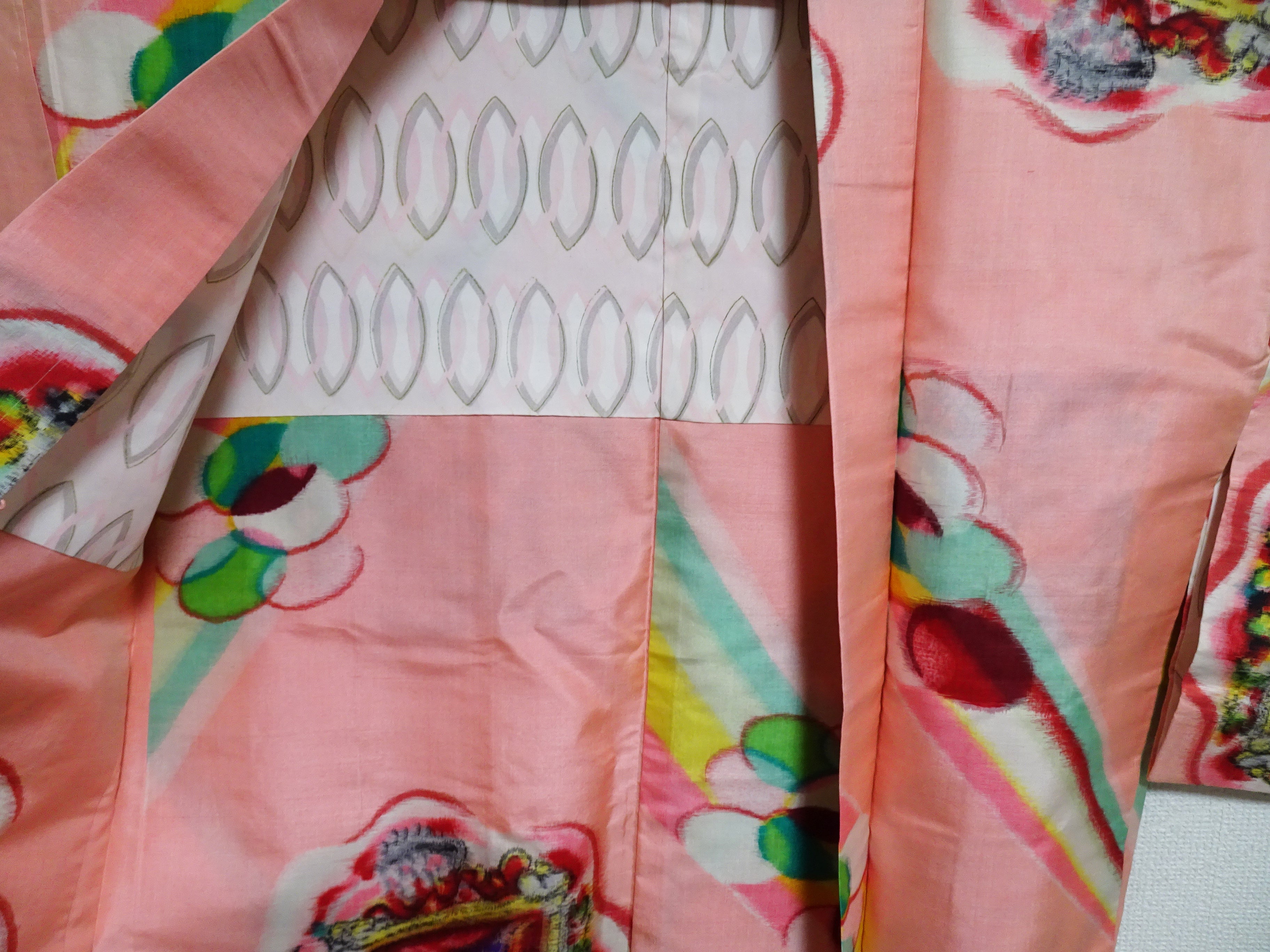 Japanese Antique high quality Super Rare Meisen Haori  art deco The show! and spotlight 7457