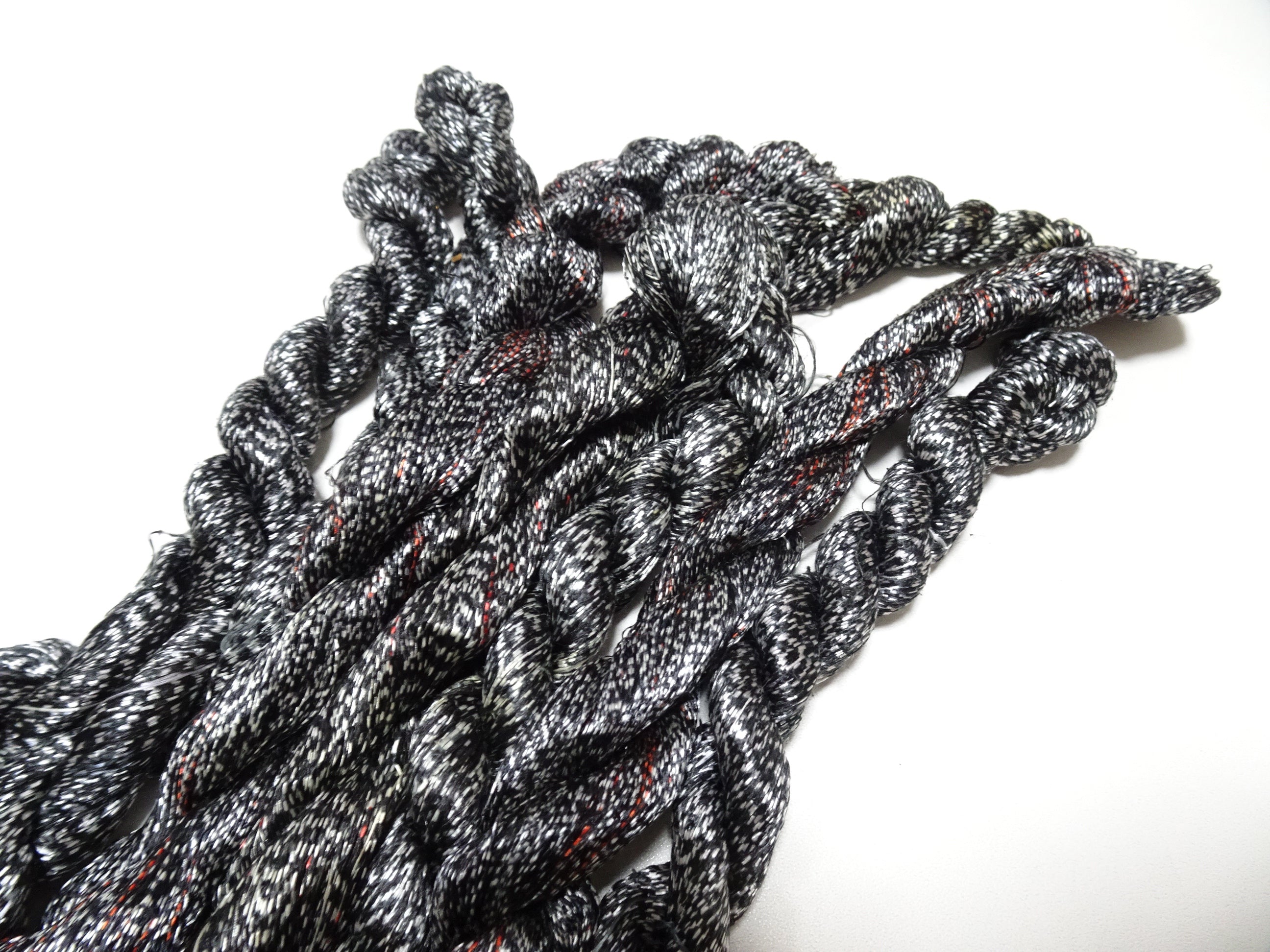 Japanese Vintage Super Rare Mud Dyeing kasuri loose Twisted Silk Thread Sets Embroidery & weave 13419