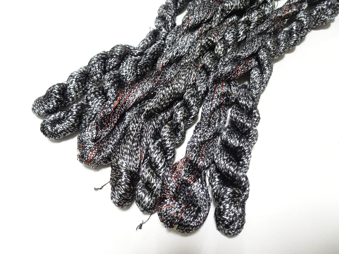 Japanese Vintage Super Rare Mud Dyeing kasuri loose Twisted Silk Thread Sets Embroidery & weave 13419