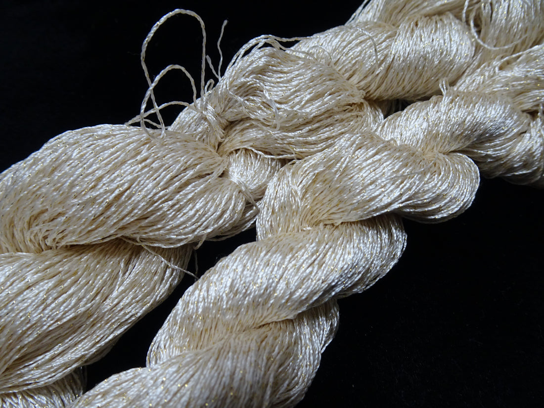 Japanese Vintage High Class Rare Silk Thread 2sets Mixture of Gold embroidery 17902