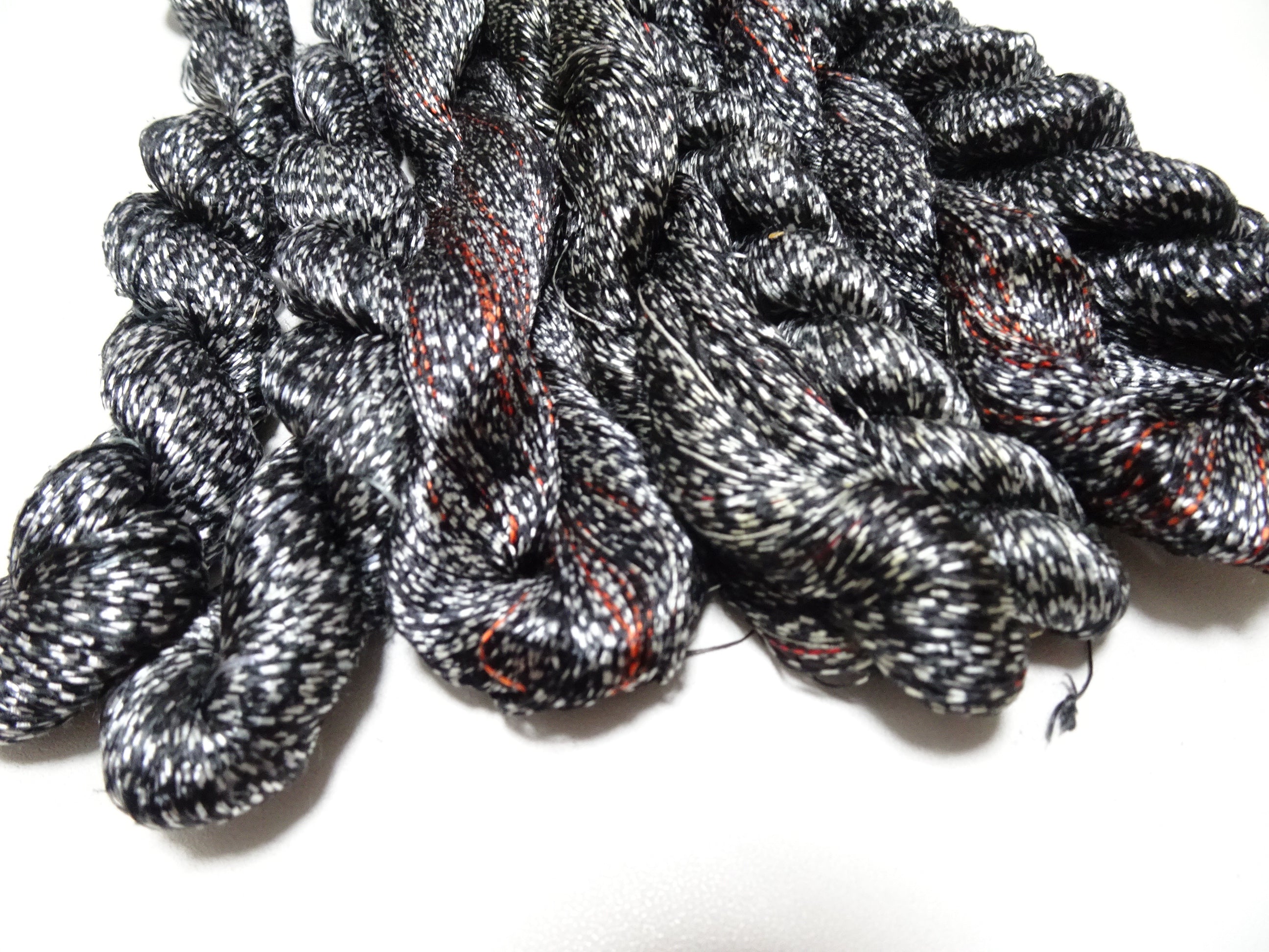 Japanese Vintage Super Rare Mud Dyeing kasuri loose Twisted Silk Thread Sets Embroidery & weave 13419