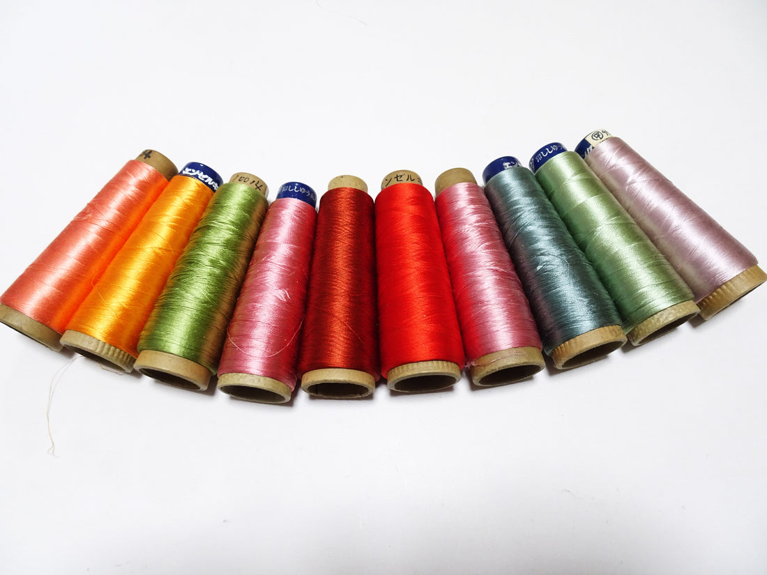 Special Price!! Japanese vintage silk thread 10sets embroidery Over 6,000 meters  16371