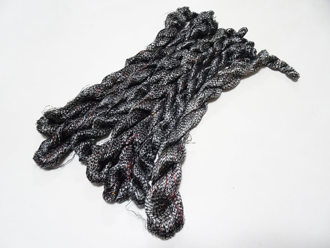 Japanese Vintage Super Rare Mud Dyeing kasuri loose Twisted Silk Thread Sets Embroidery & weave 13420