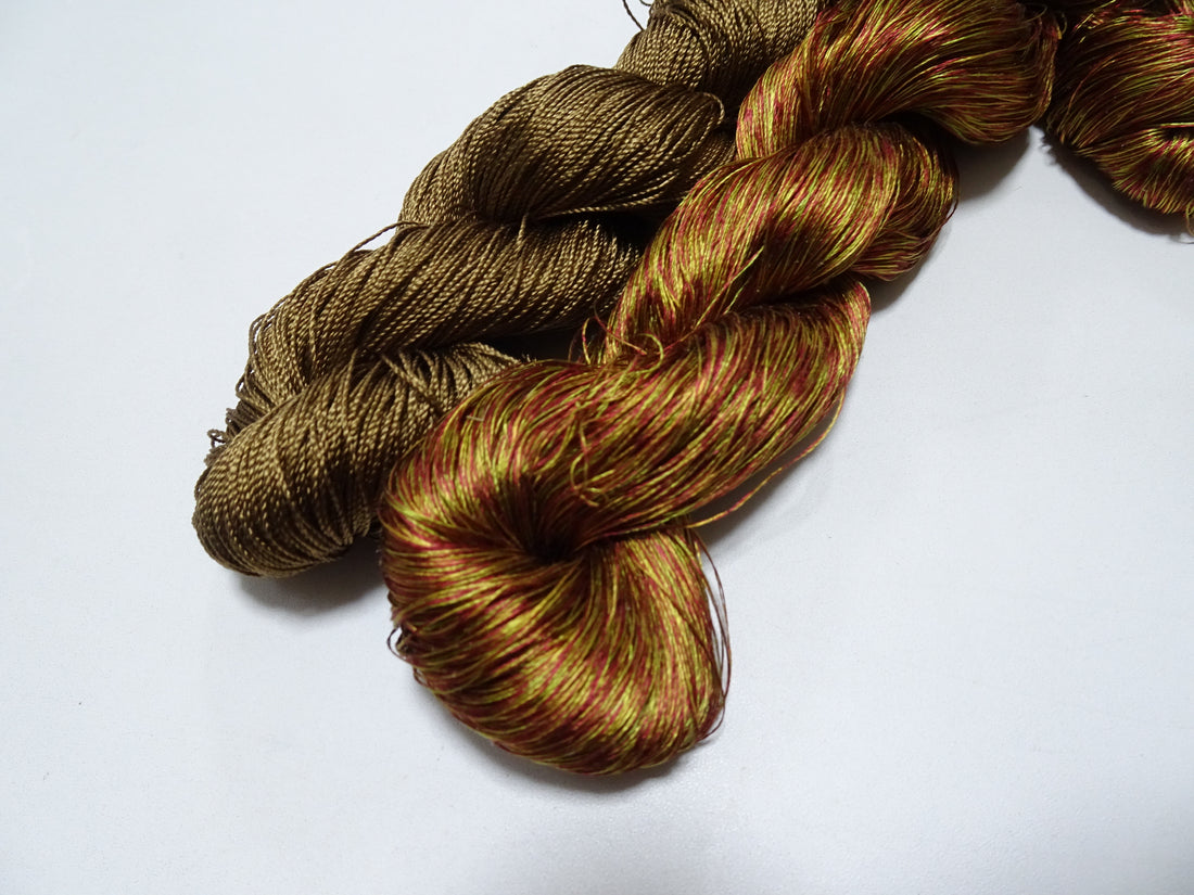 Japanese Vintage Strong Twisted Silk Thread 2sets Embroidery & Weaving 15601